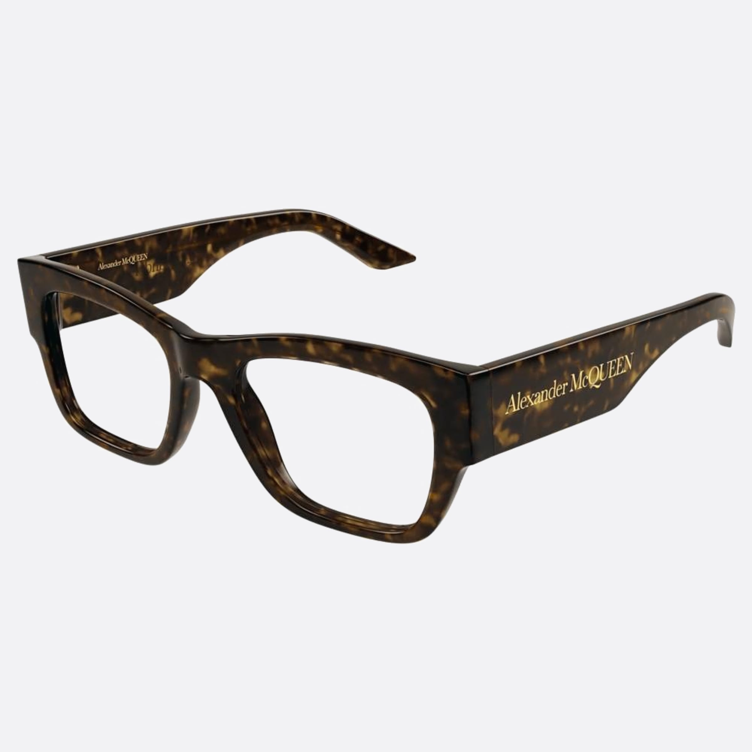 Alexander 52mm Mcqueen Havana Squared Woman Eyeglasses - Side View