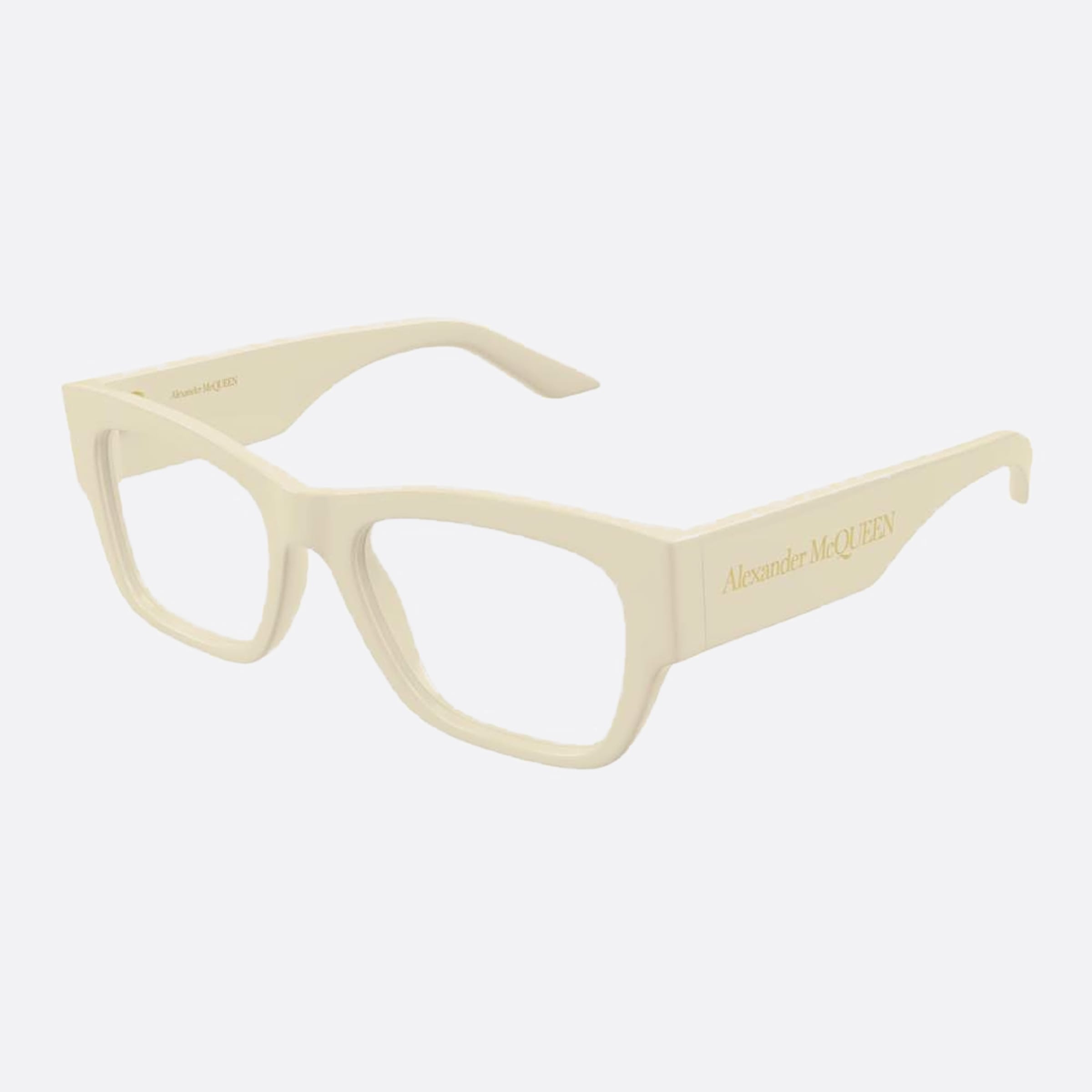 Alexander 52mm Mcqueen Yellow Squared Woman Eyeglasses - Side View