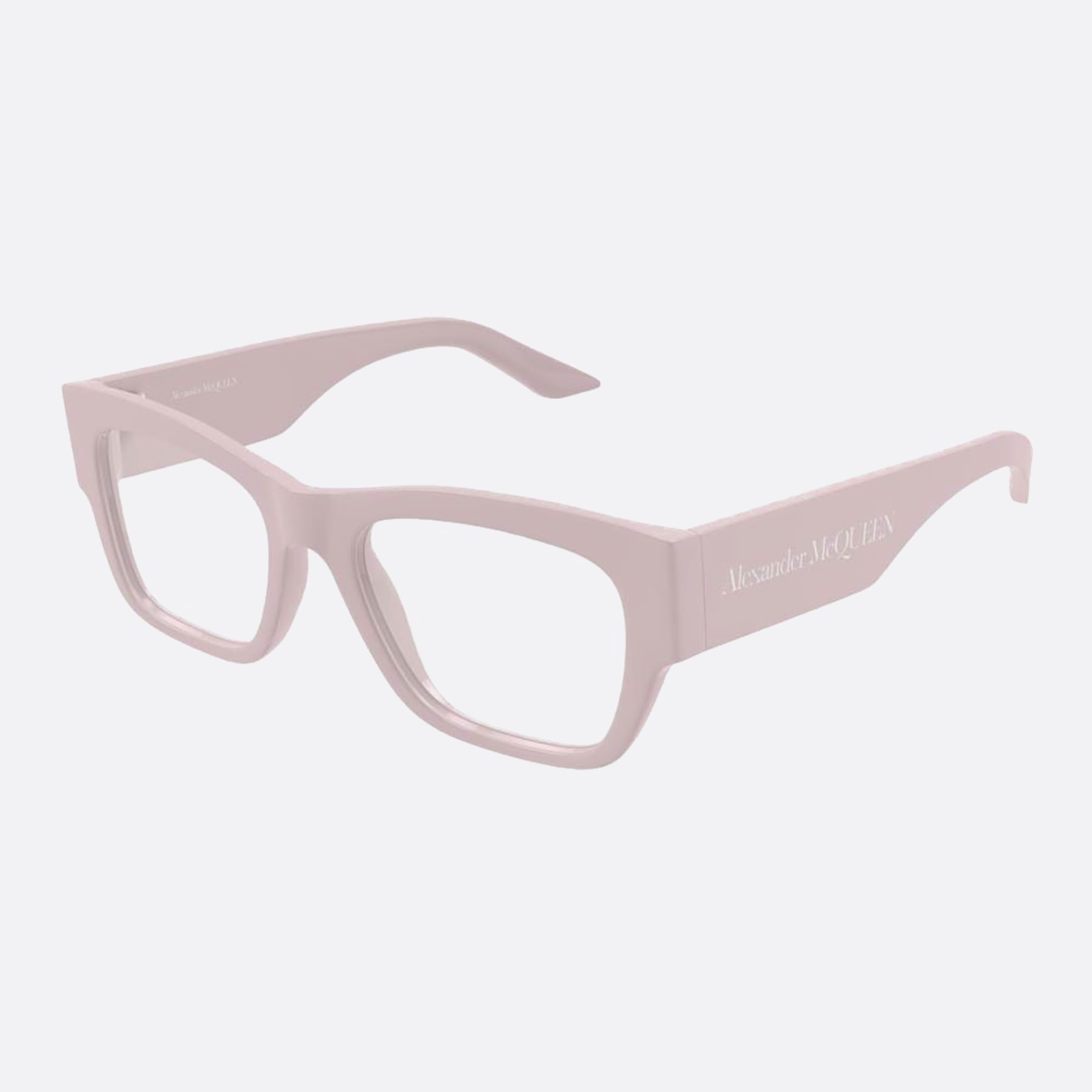 Alexander 52mm Mcqueen Pink Squared Woman Eyeglasses - Side View