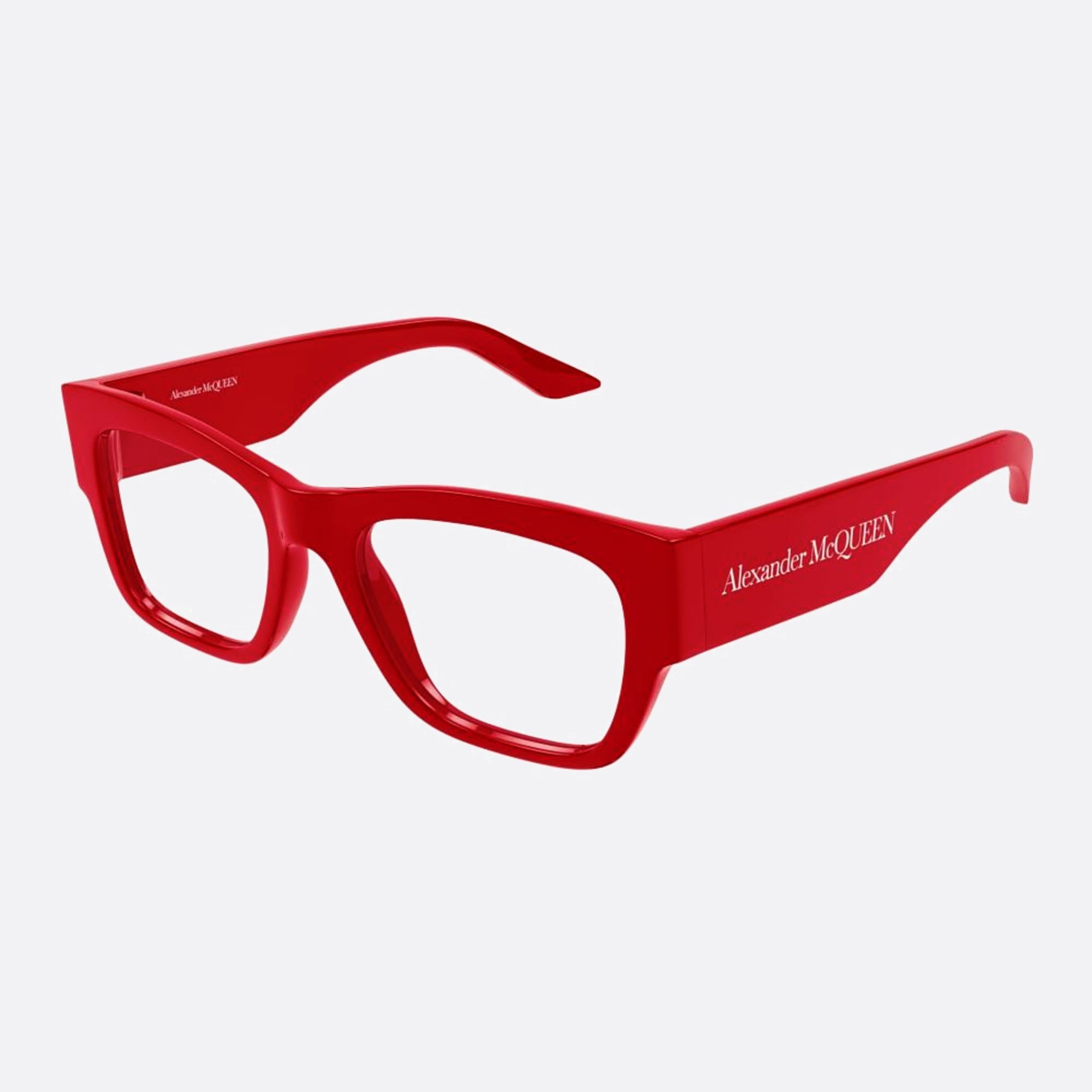 Alexander 52mm Mcqueen Red Squared Woman Eyeglasses - Side View