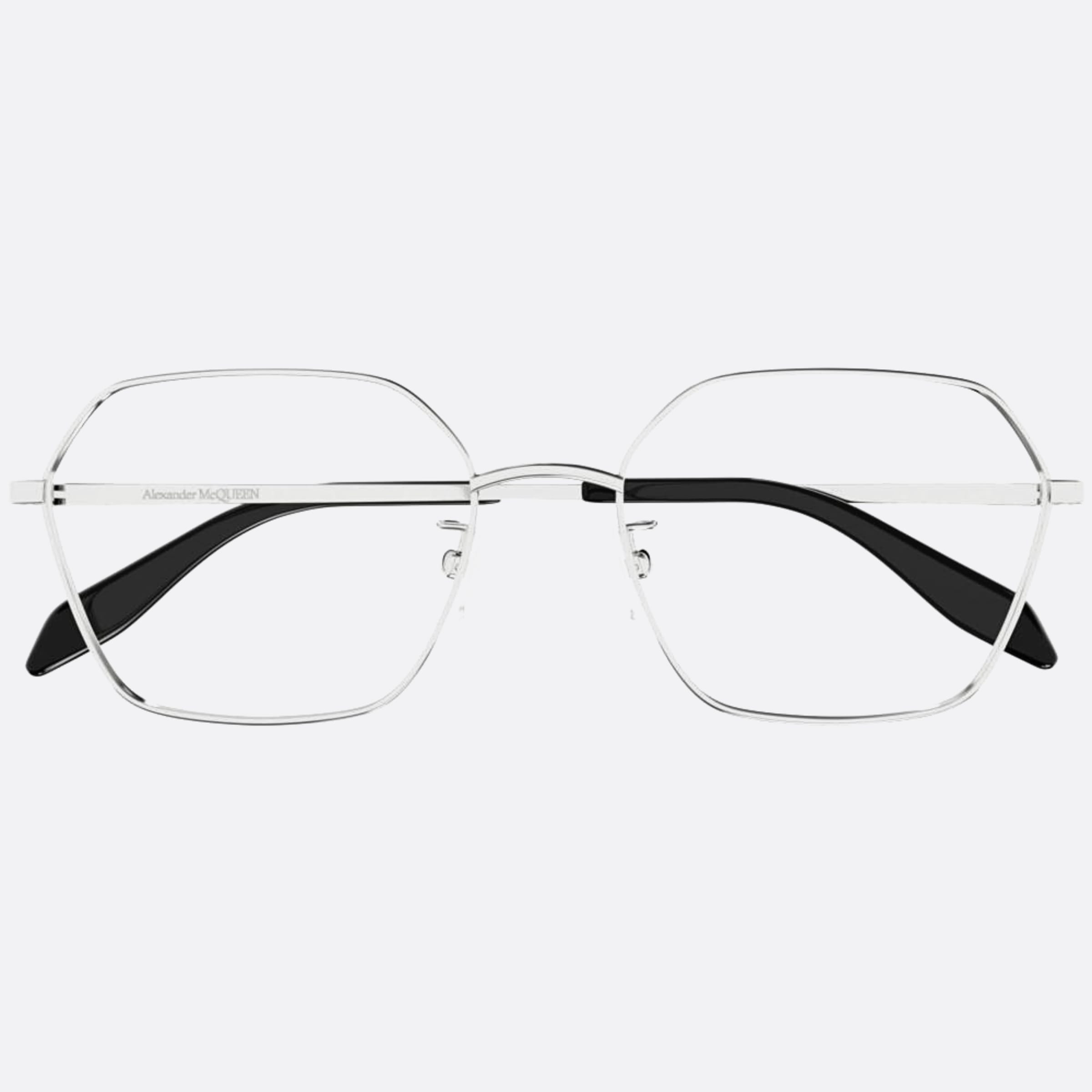 Alexander 55mm Mcqueen Silver Squared Woman Eyeglasses - Main View