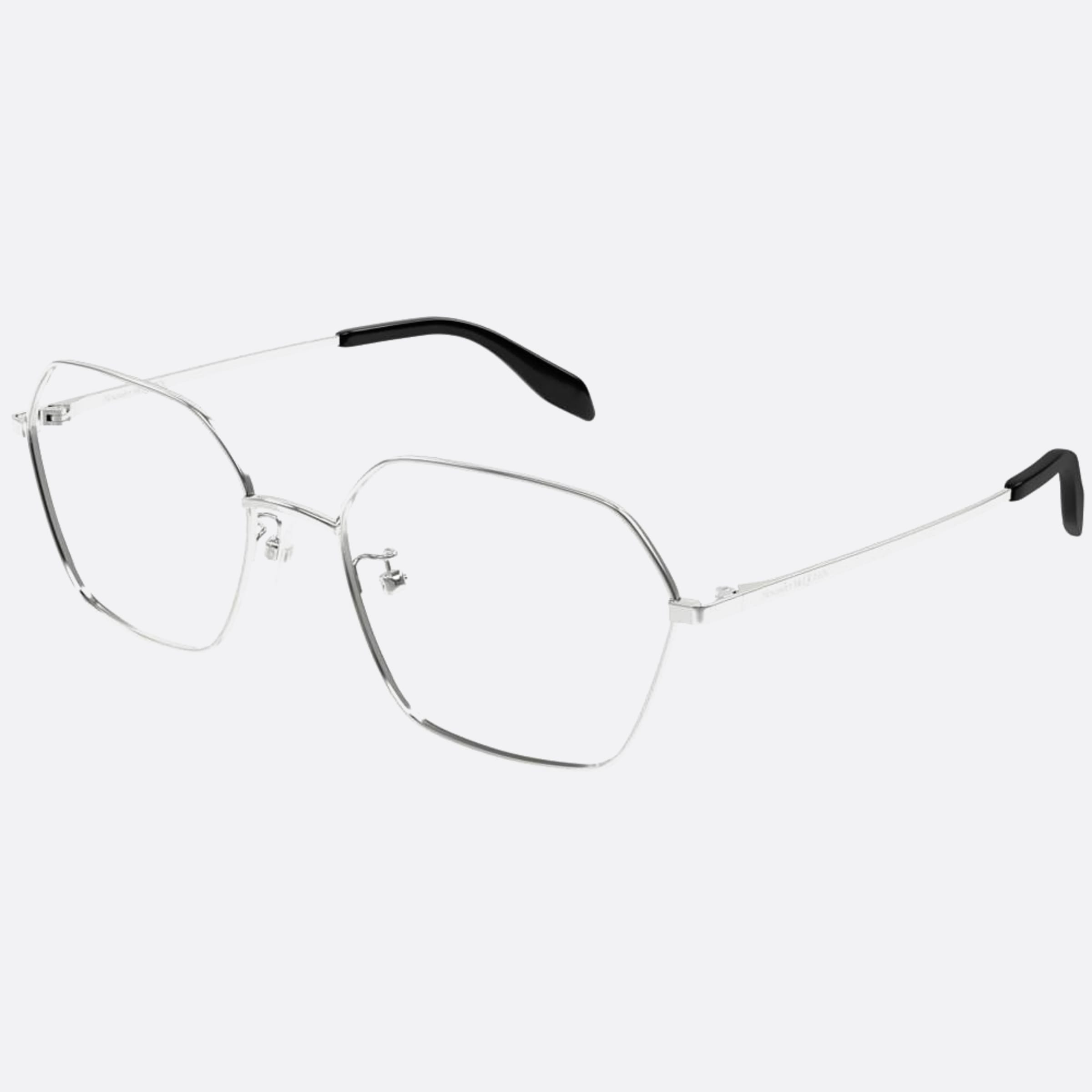 Alexander 55mm Mcqueen Silver Squared Woman Eyeglasses - Side View