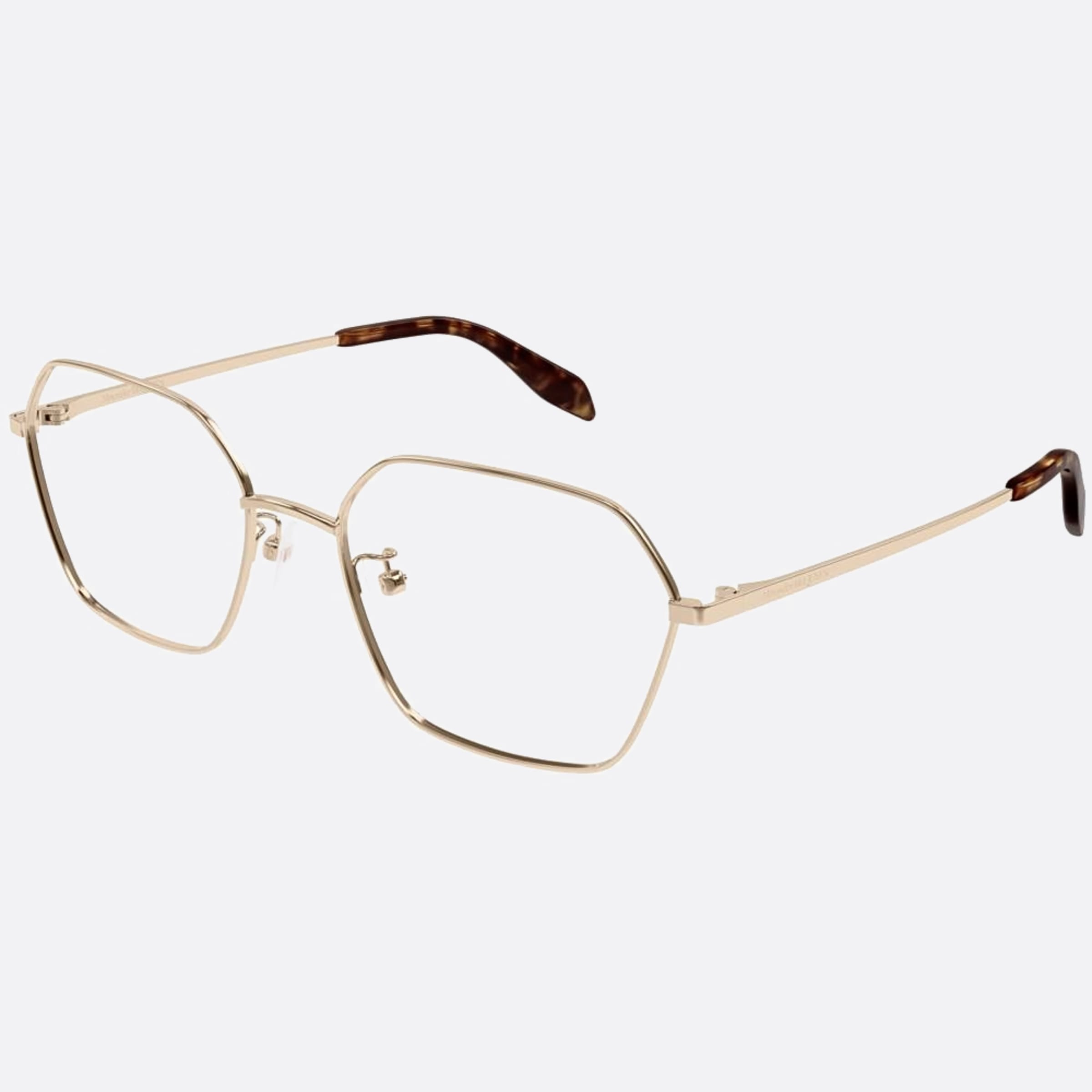 Alexander 55mm Mcqueen Gold Squared Woman Eyeglasses - Side View