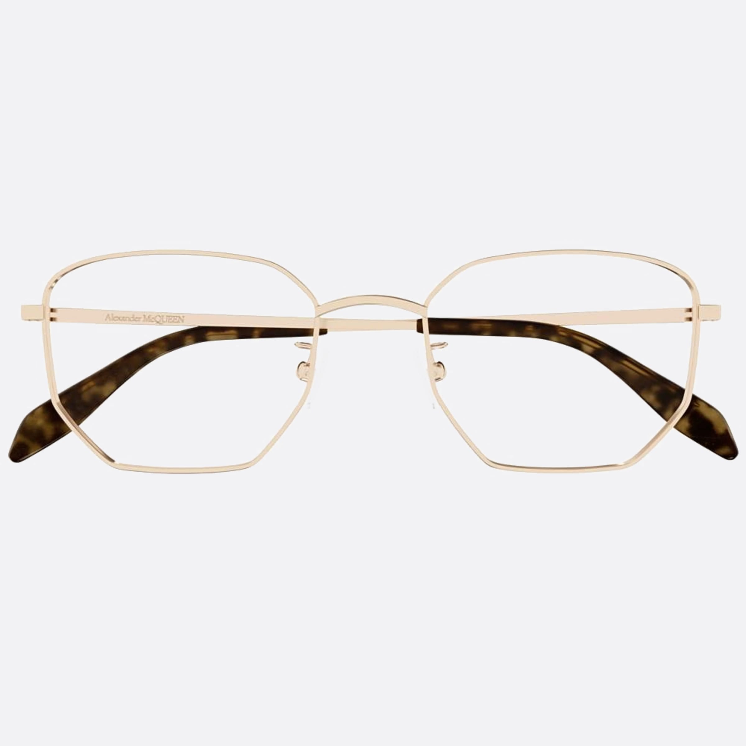 Alexander 53mm Mcqueen Gold Squared Men Eyeglasses - Main View