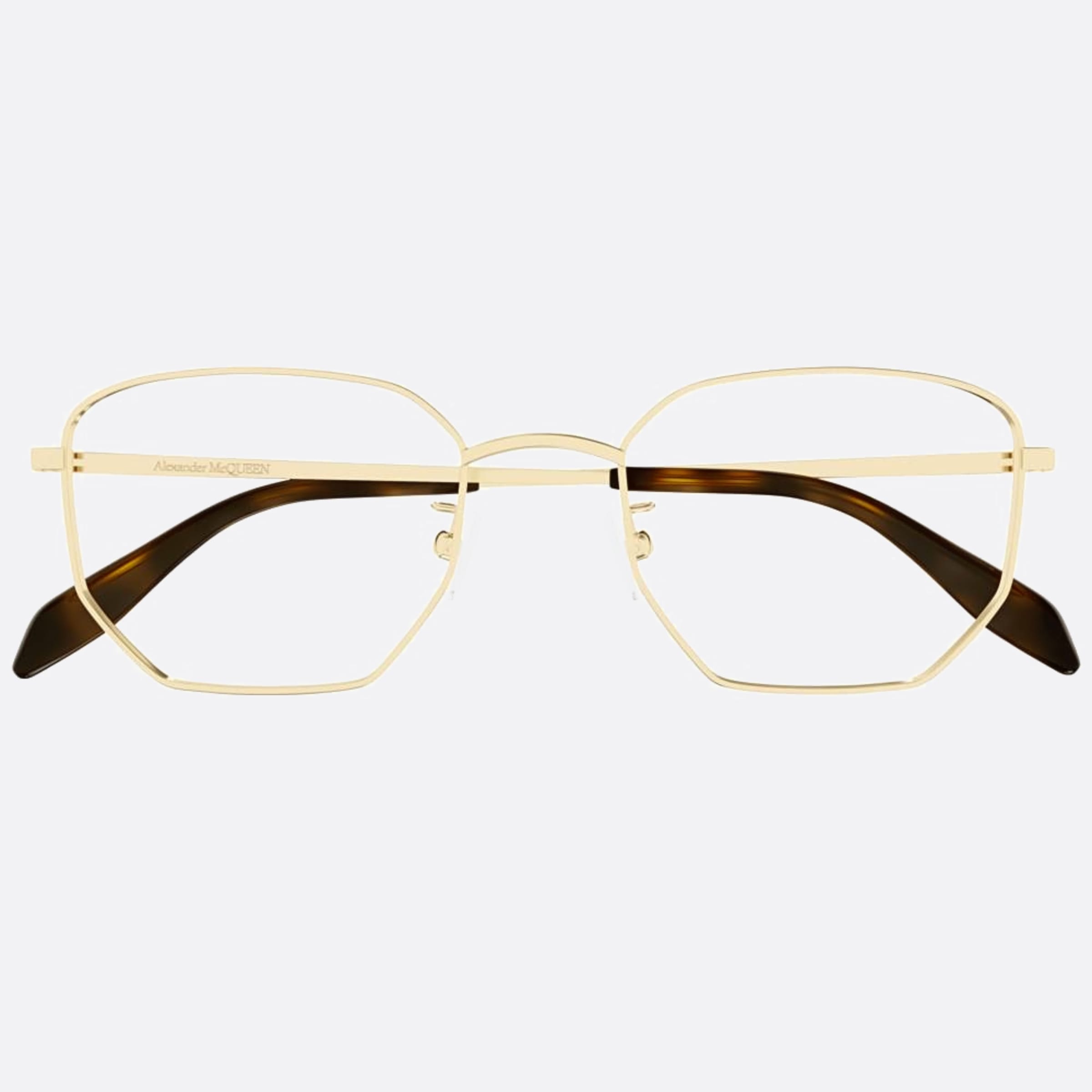 Alexander 55mm Mcqueen Gold Squared Man Eyeglasses - Main View