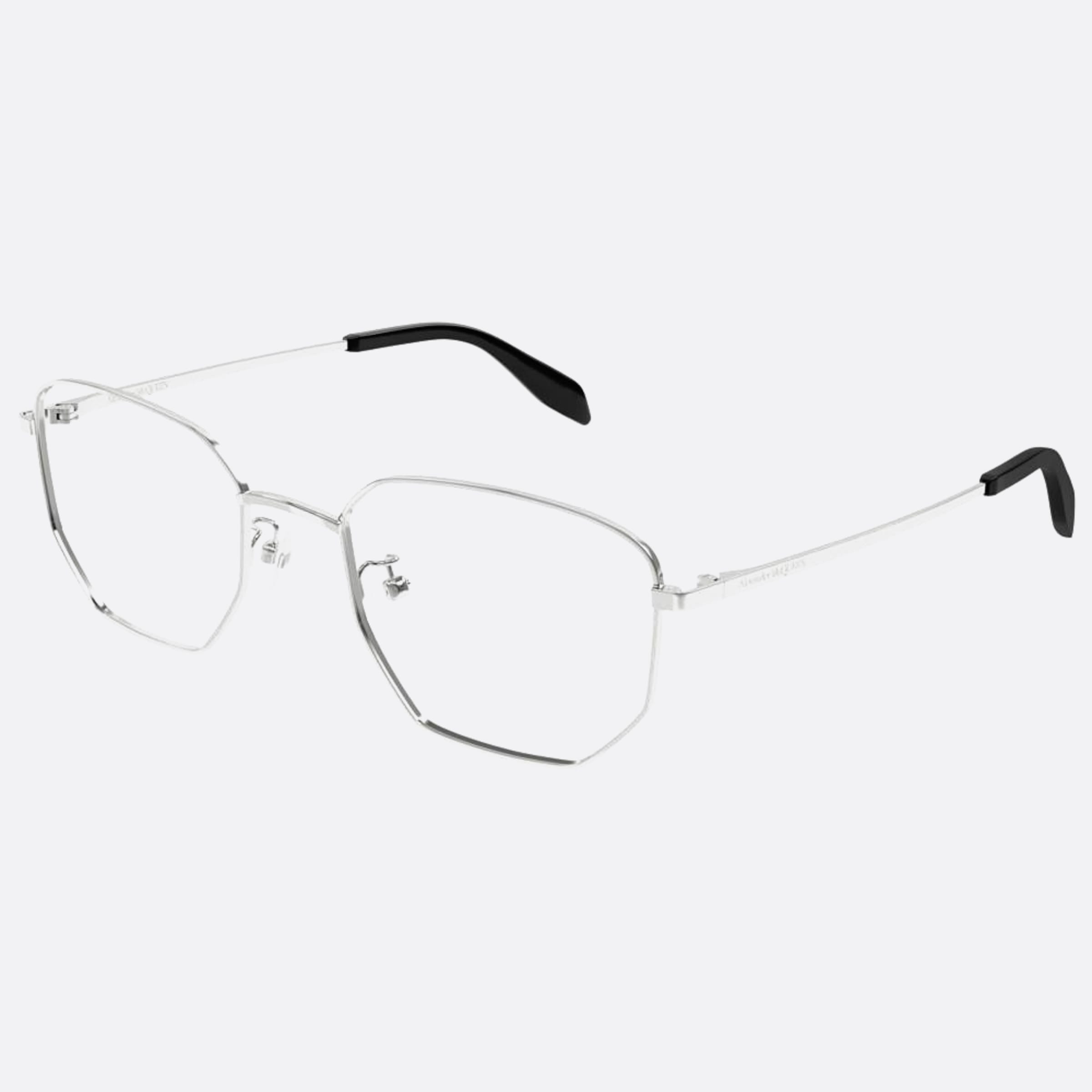Alexander 55mm Mcqueen Silver Squared Man Eyeglasses - Side View