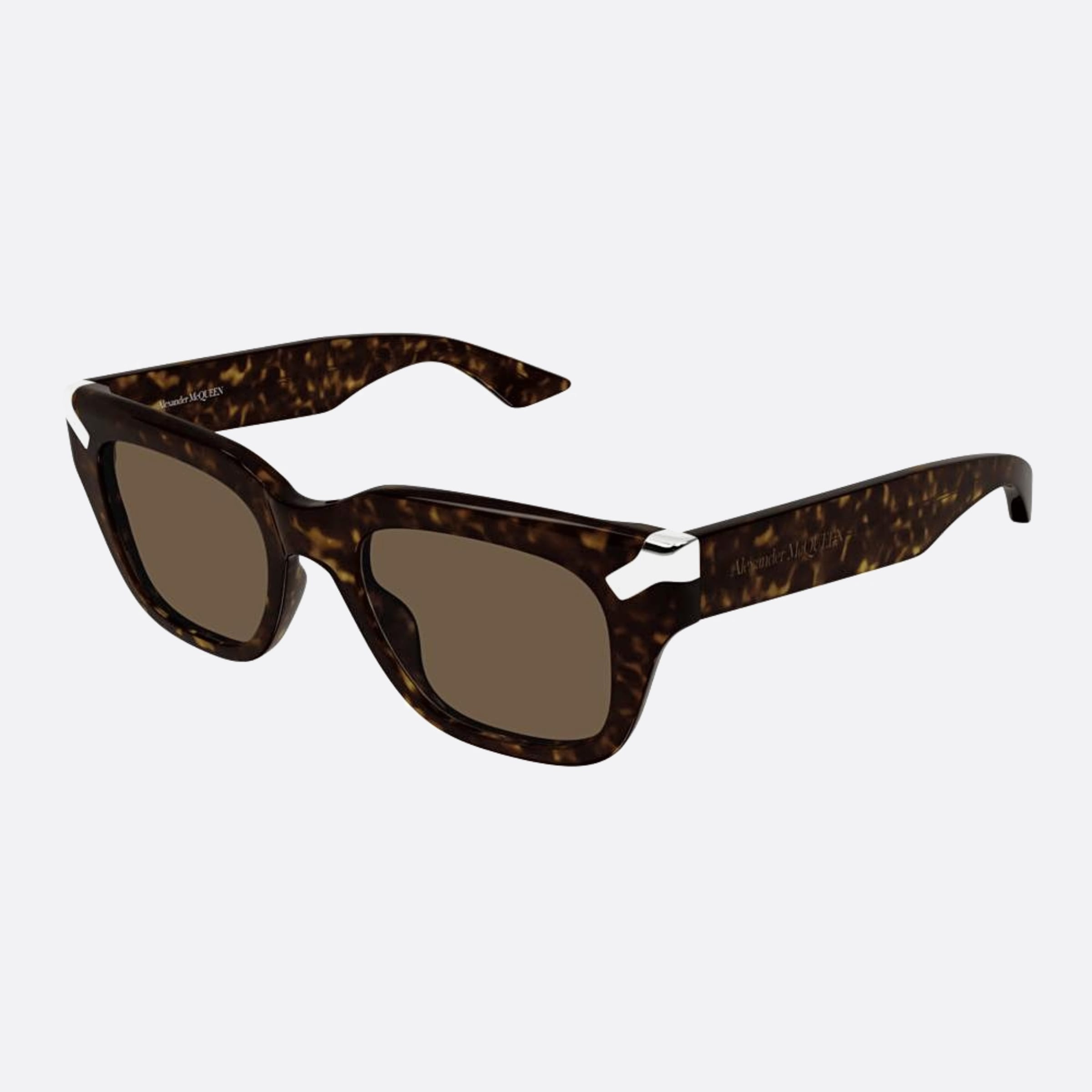 Alexander 51mm Mcqueen Havana Squared Man Sunglasses - Side View