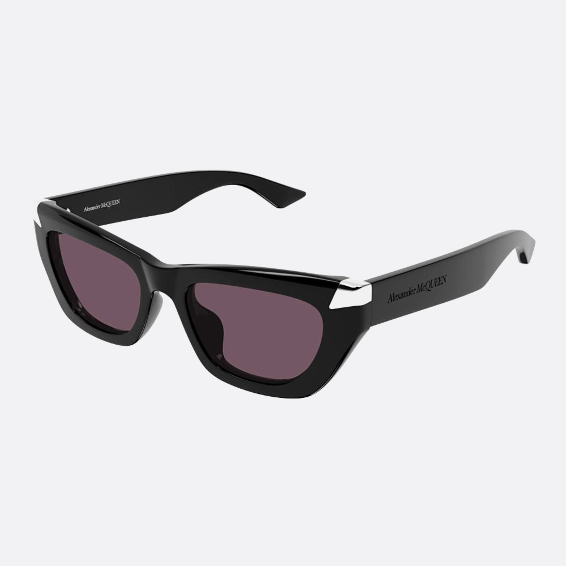 Alexander 53mm Mcqueen Am0440sa Black Cat Eye Woman Sunglasses - Side View