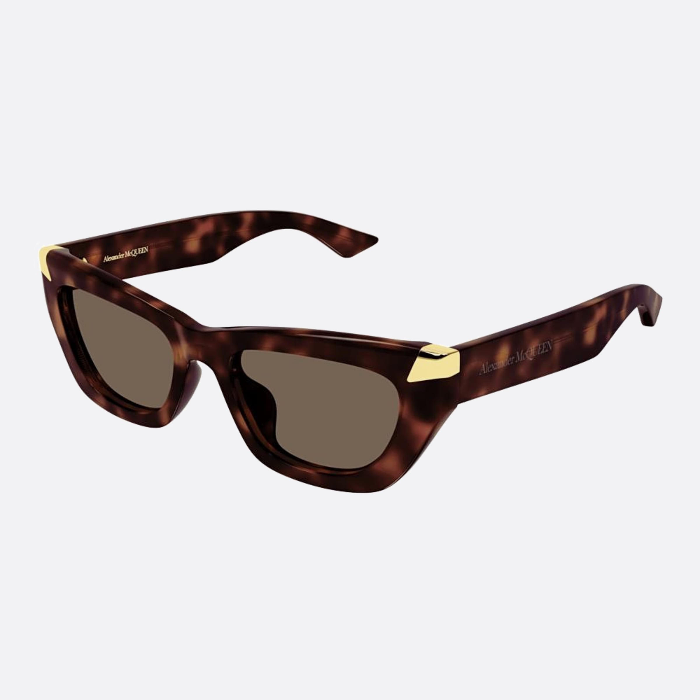 Alexander 53mm Mcqueen Am0440sa Havana Cat Eye Woman Sunglasses - Side View