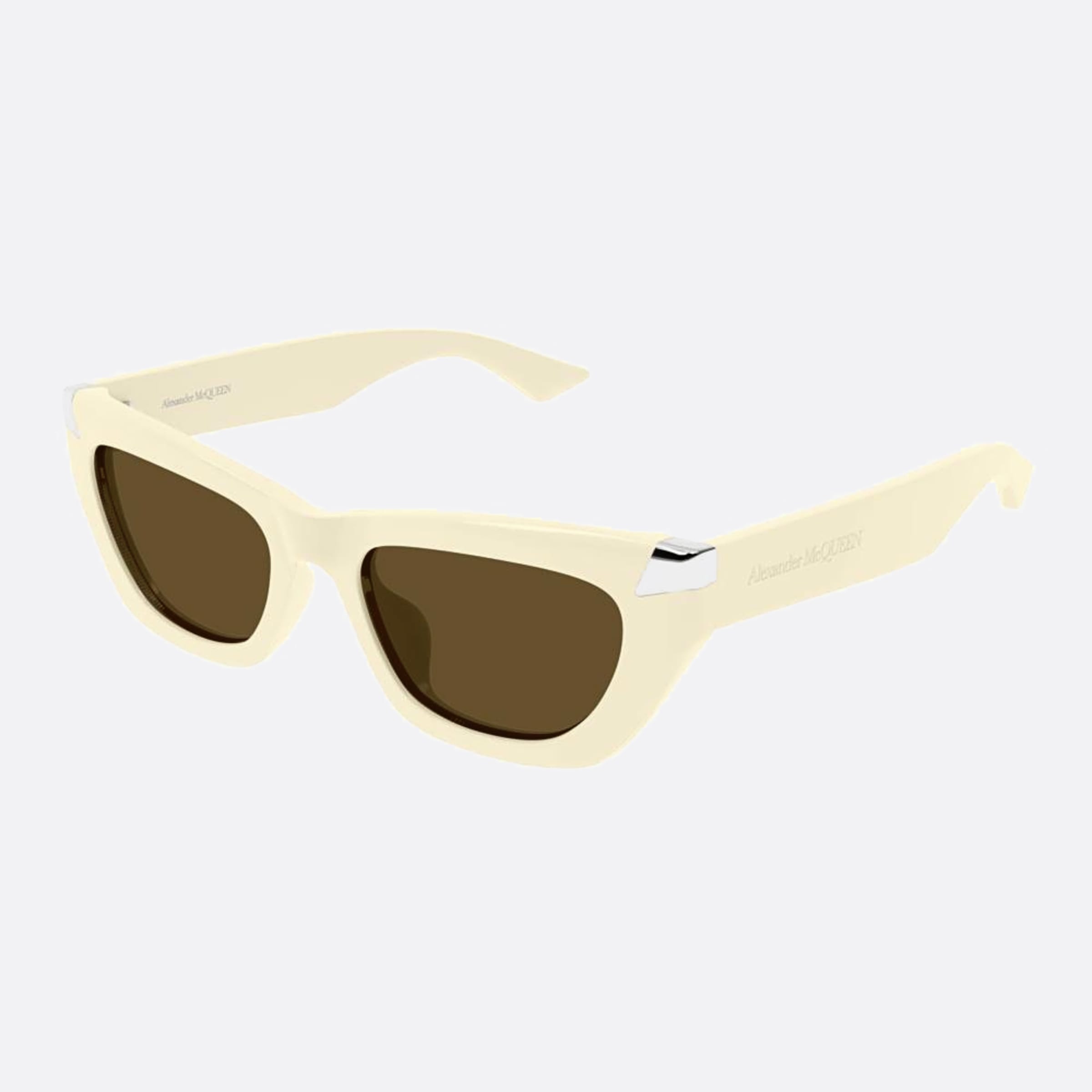 Alexander 53mm Mcqueen Am0440sa White Cat Eye Woman Sunglasses - Side View