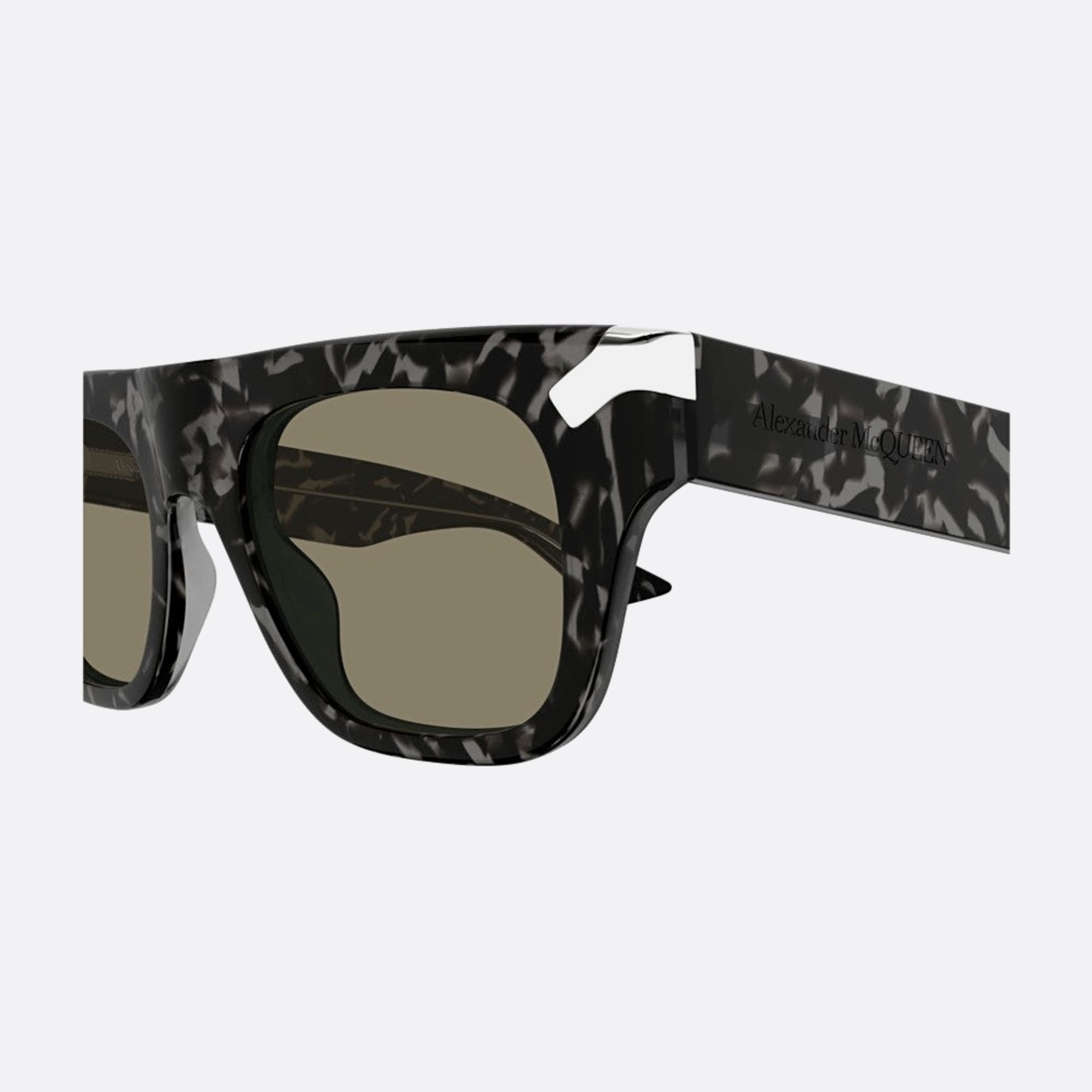 Alexander 51mm Mcqueen Havana Squared Man Sunglasses - Detail View