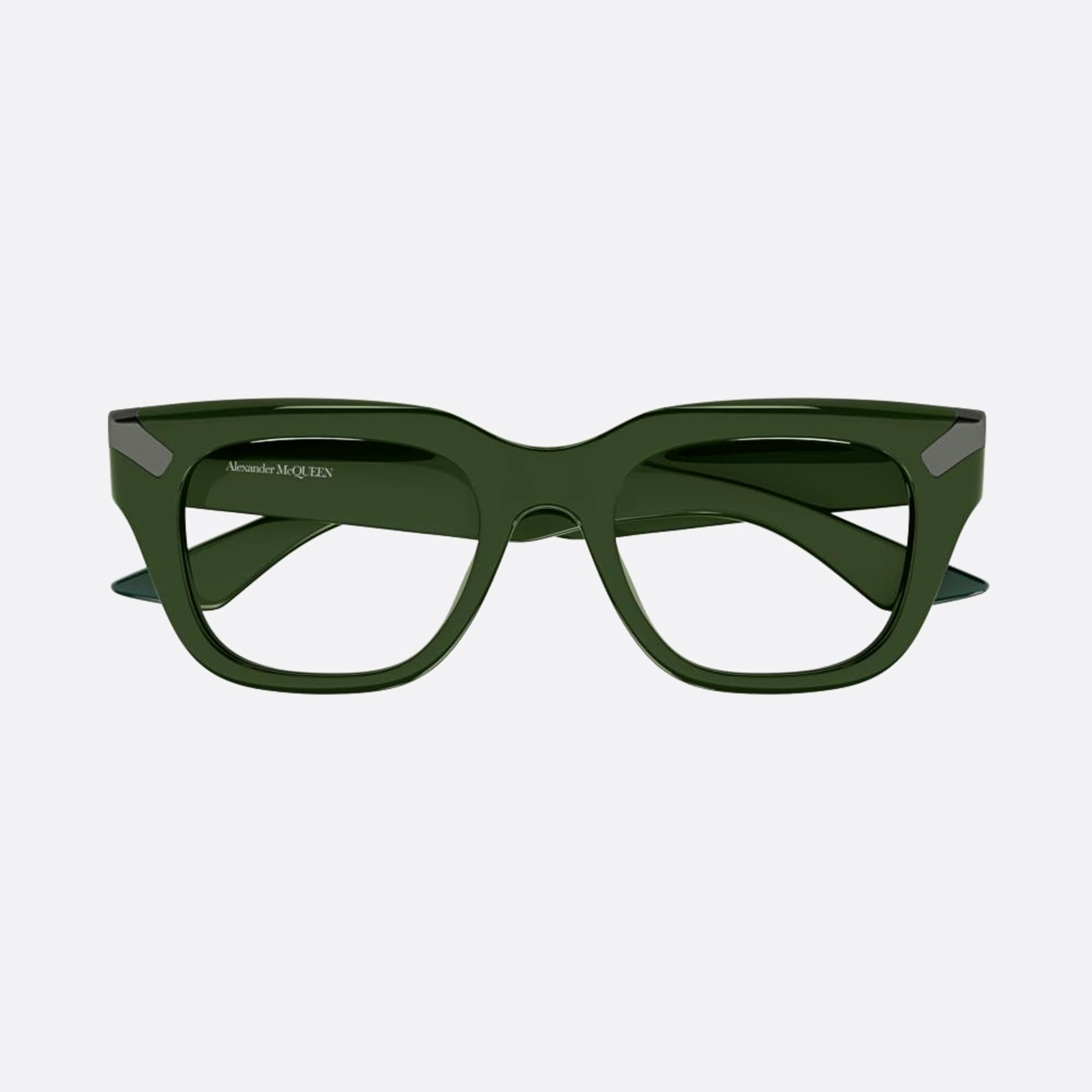 Alexander 51mm Mcqueen Green Squared Man Eyeglasses - Main View