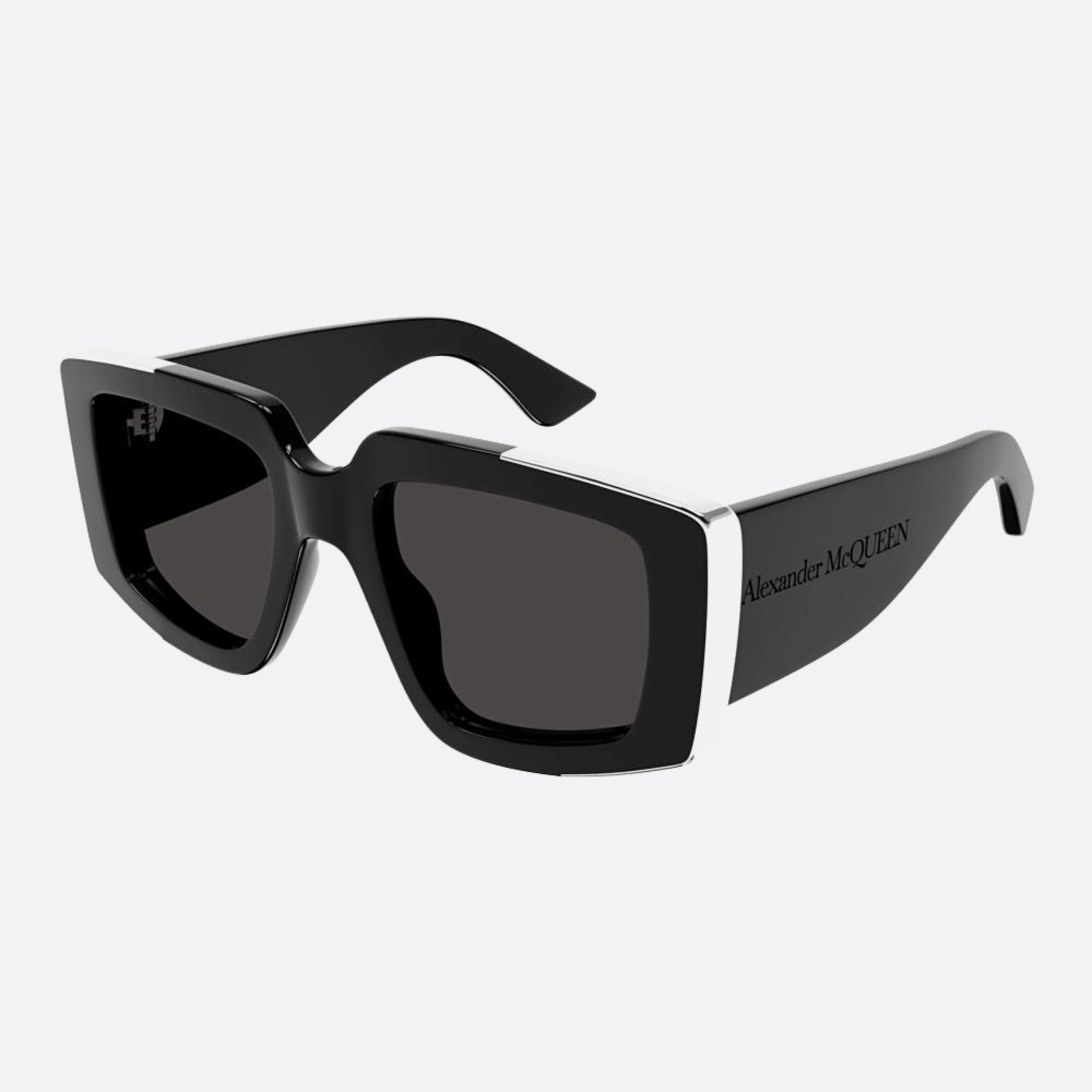 Alexander 51mm Mcqueen Black Geometric Woman Sunglasses - Side View