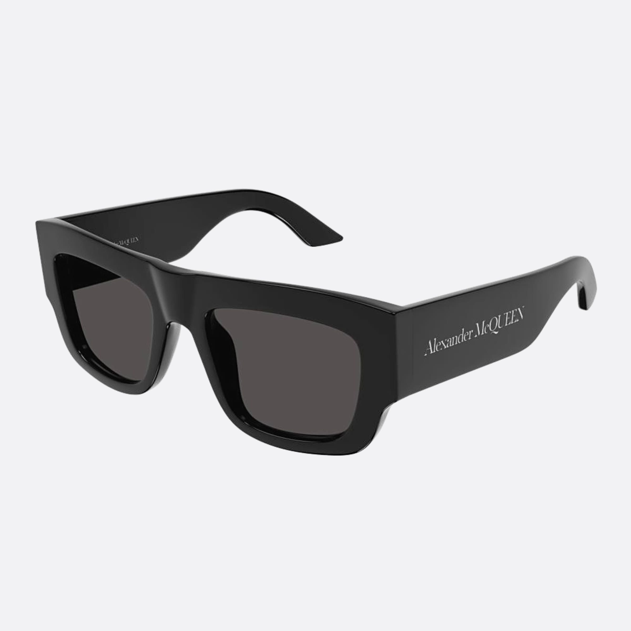 Alexander 53mm Mcqueen Black Squared Man Sunglasses - Side View