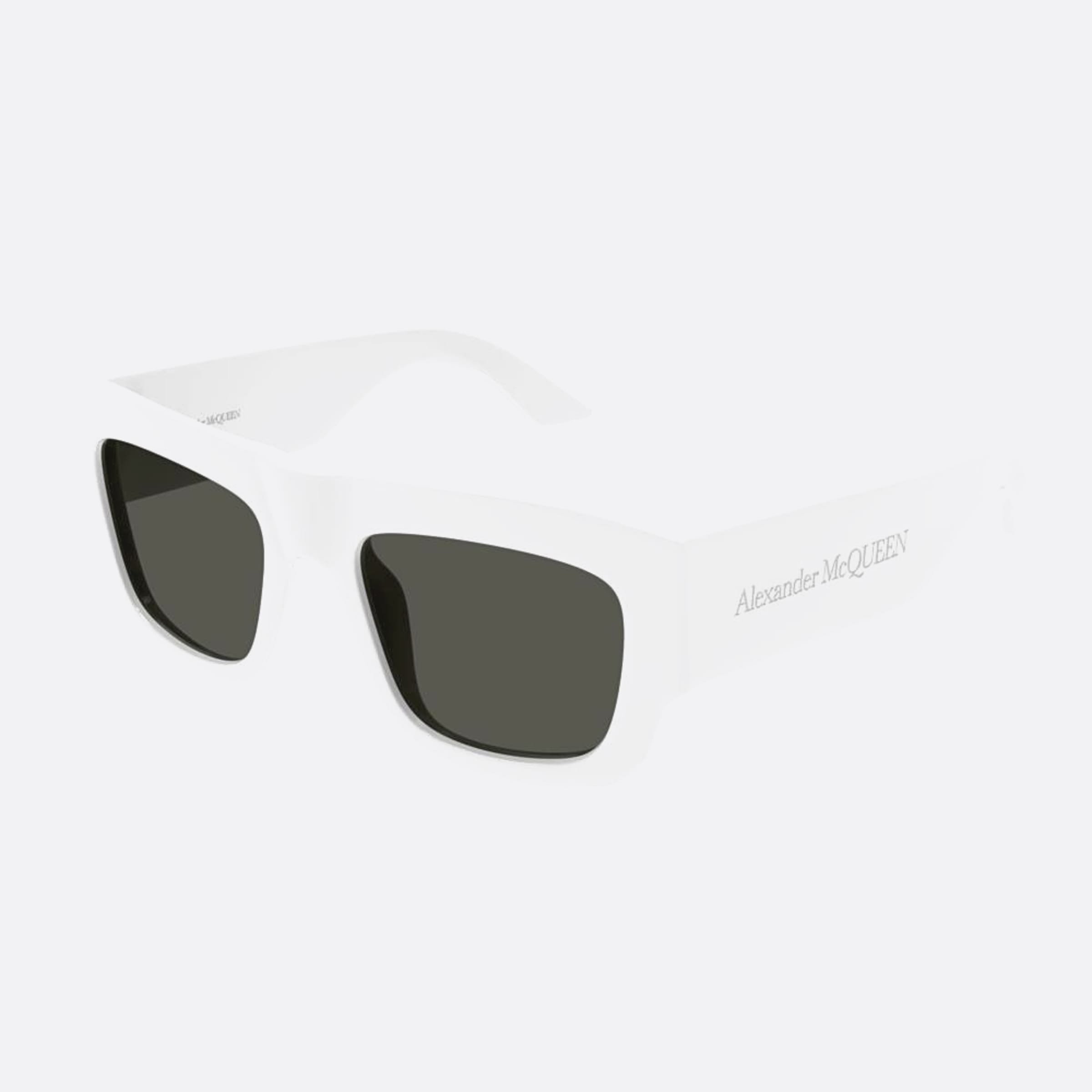 Alexander 53mm Mcqueen White Squared Man Sunglasses - Side View