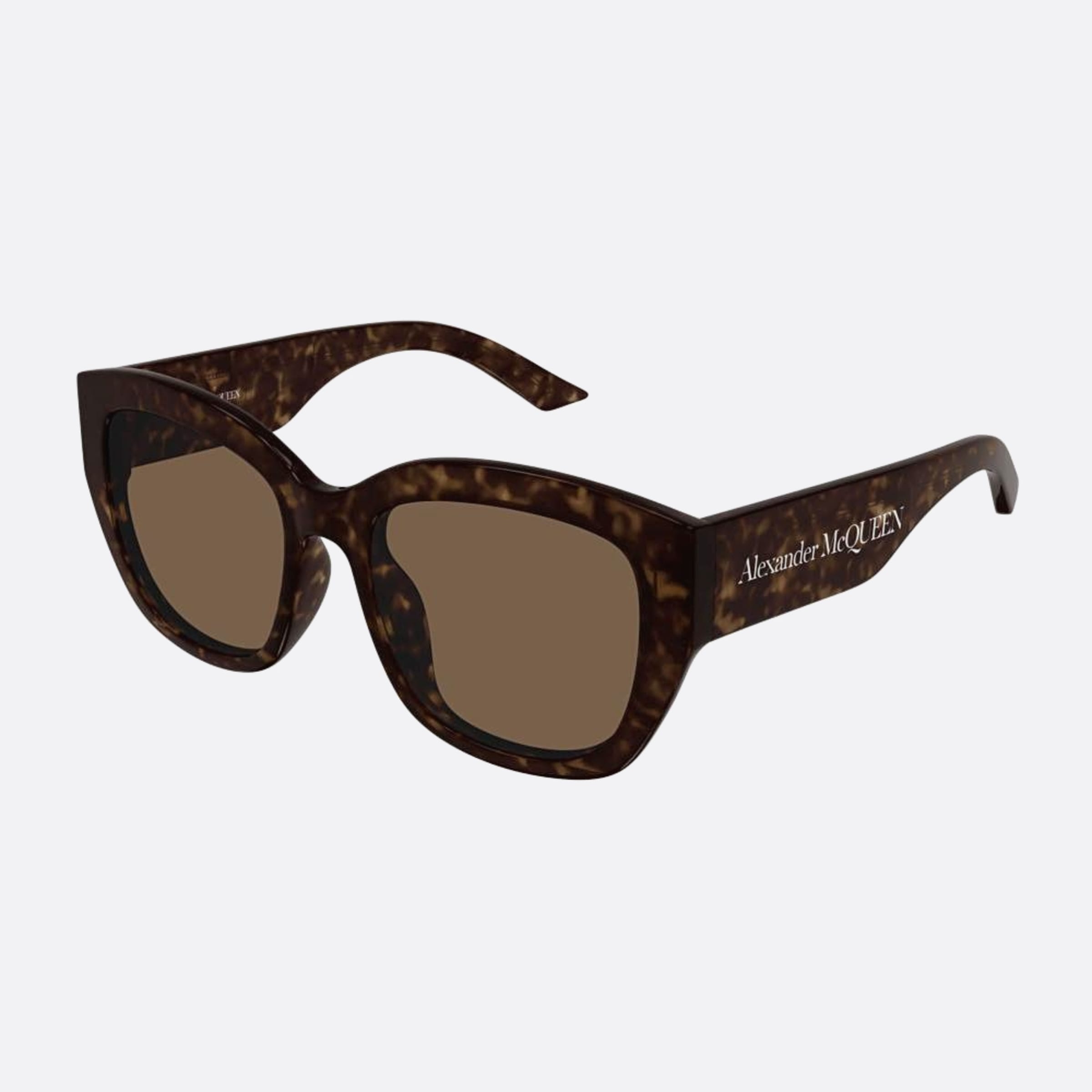 Alexander 55mm Mcqueen Am0451sa Havana Butterfly Women Sunglasses - Side View