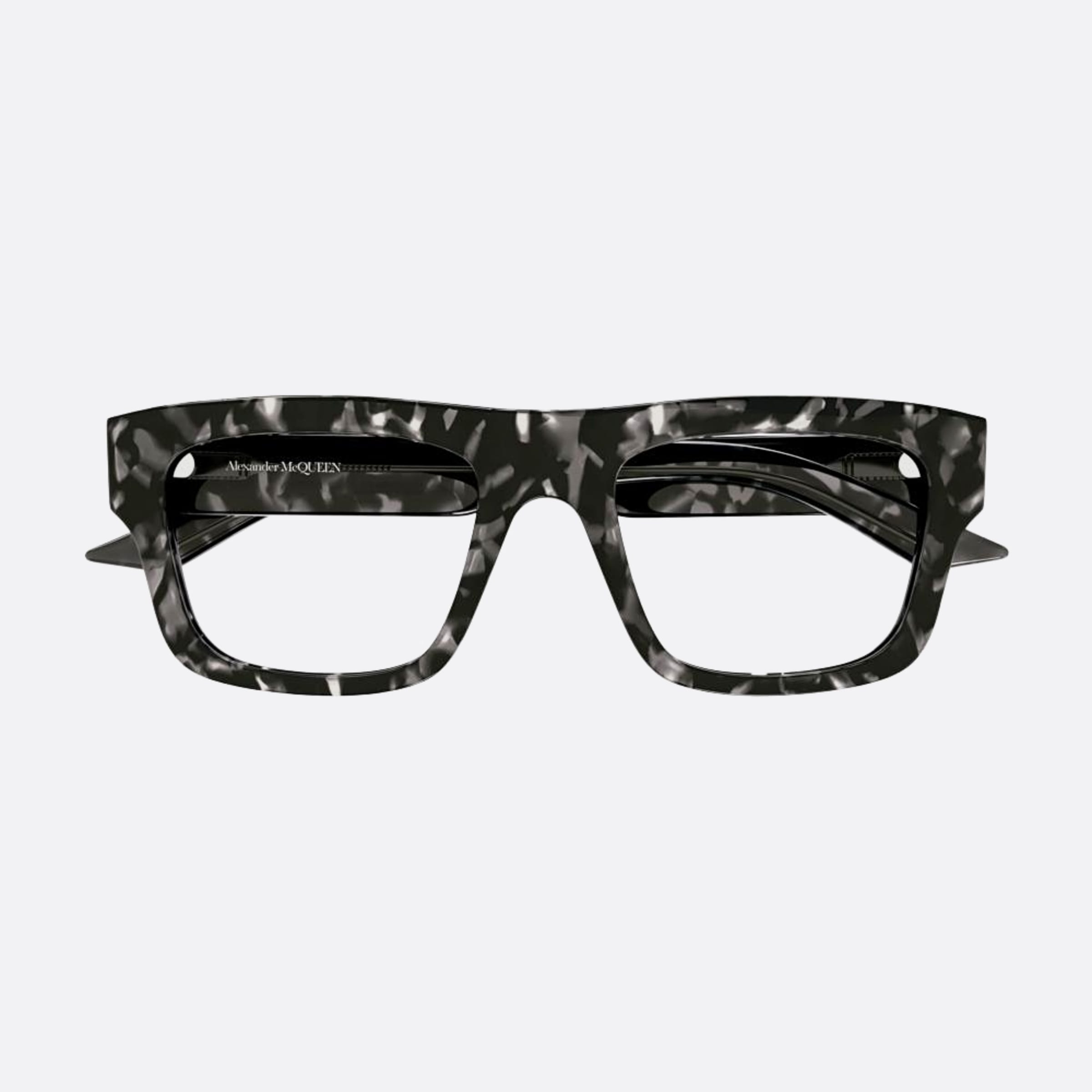 Alexander 52mm Mcqueen Havana Squared Man Eyeglasses - Main View