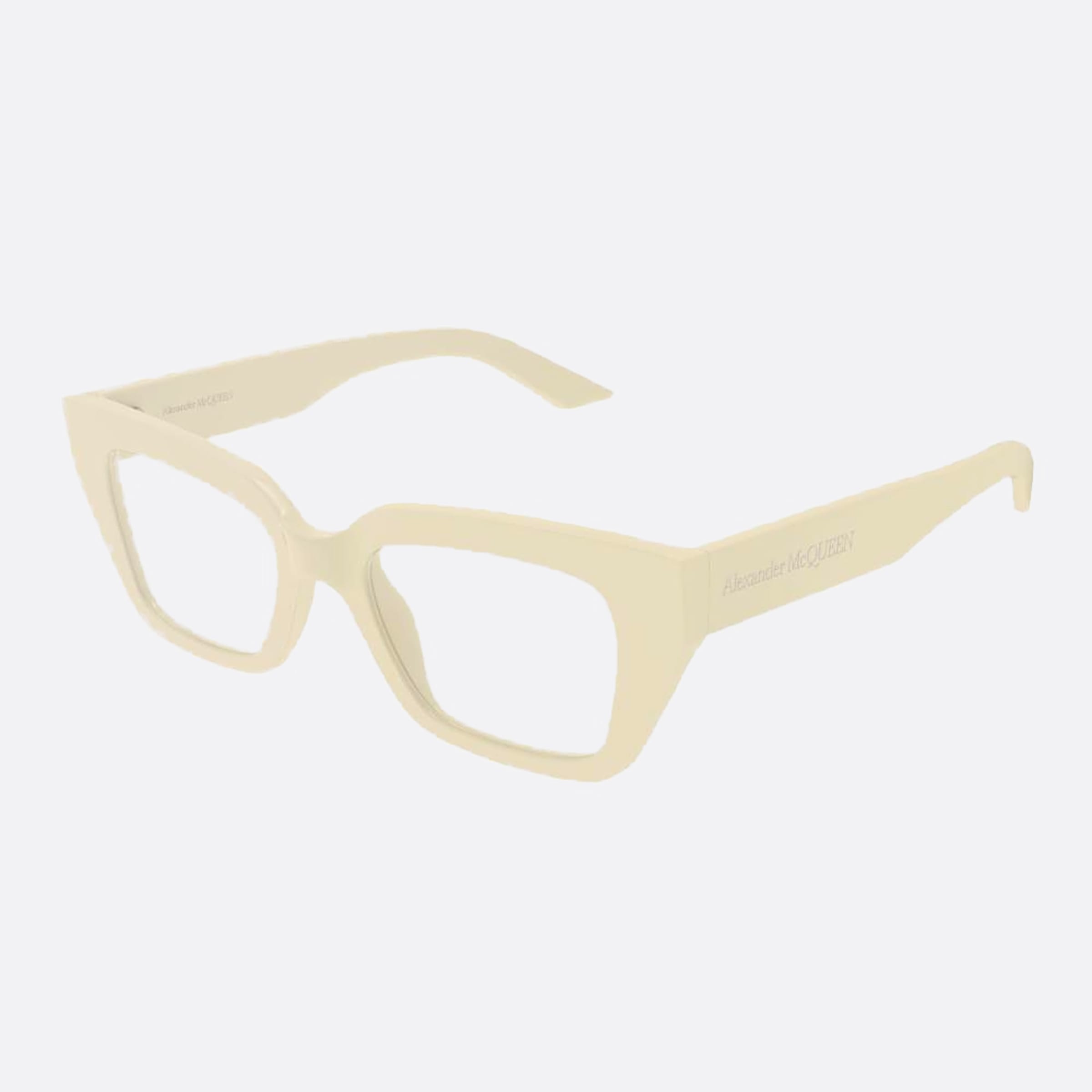 Alexander 49mm Mcqueen White Cat Eye Woman Eyeglasses - Side View