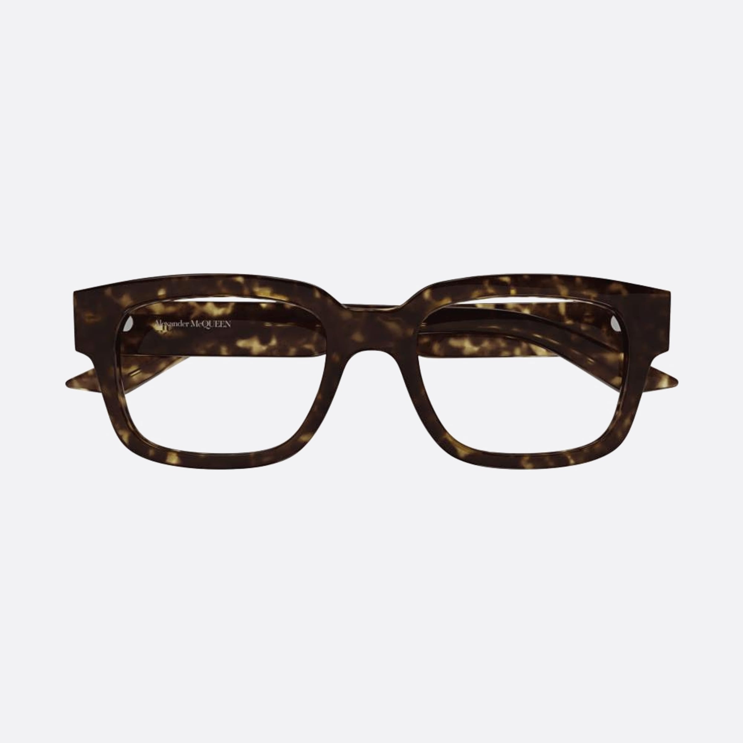 Alexander 52mm Mcqueen Havana Squared Man Eyeglasses - Main View