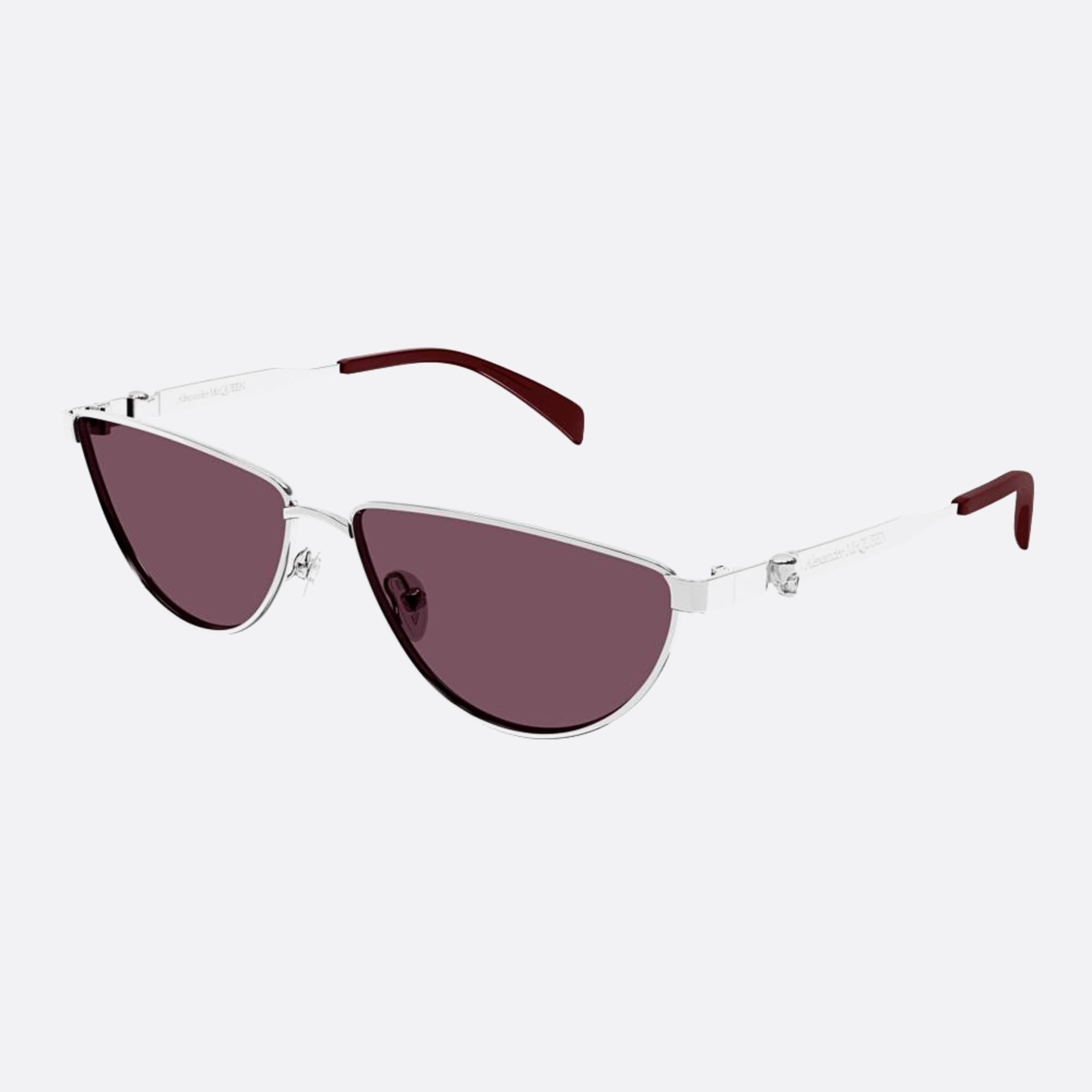 Alexander 60mm Mcqueen Silver Cat Eye Woman Sunglasses - Side View