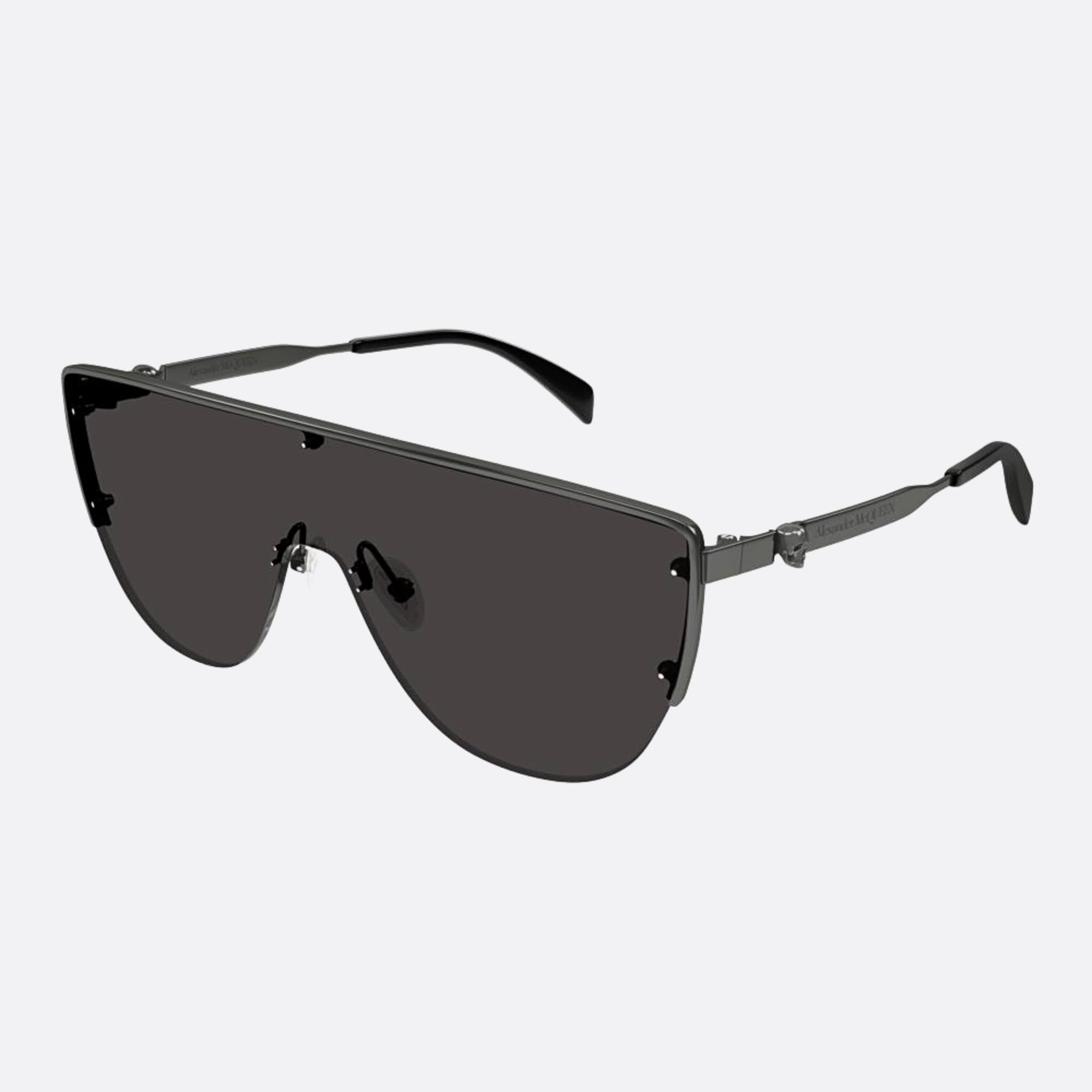 Alexander 99mm Mcqueen Ruthenium Shield Man Sunglasses - Side View