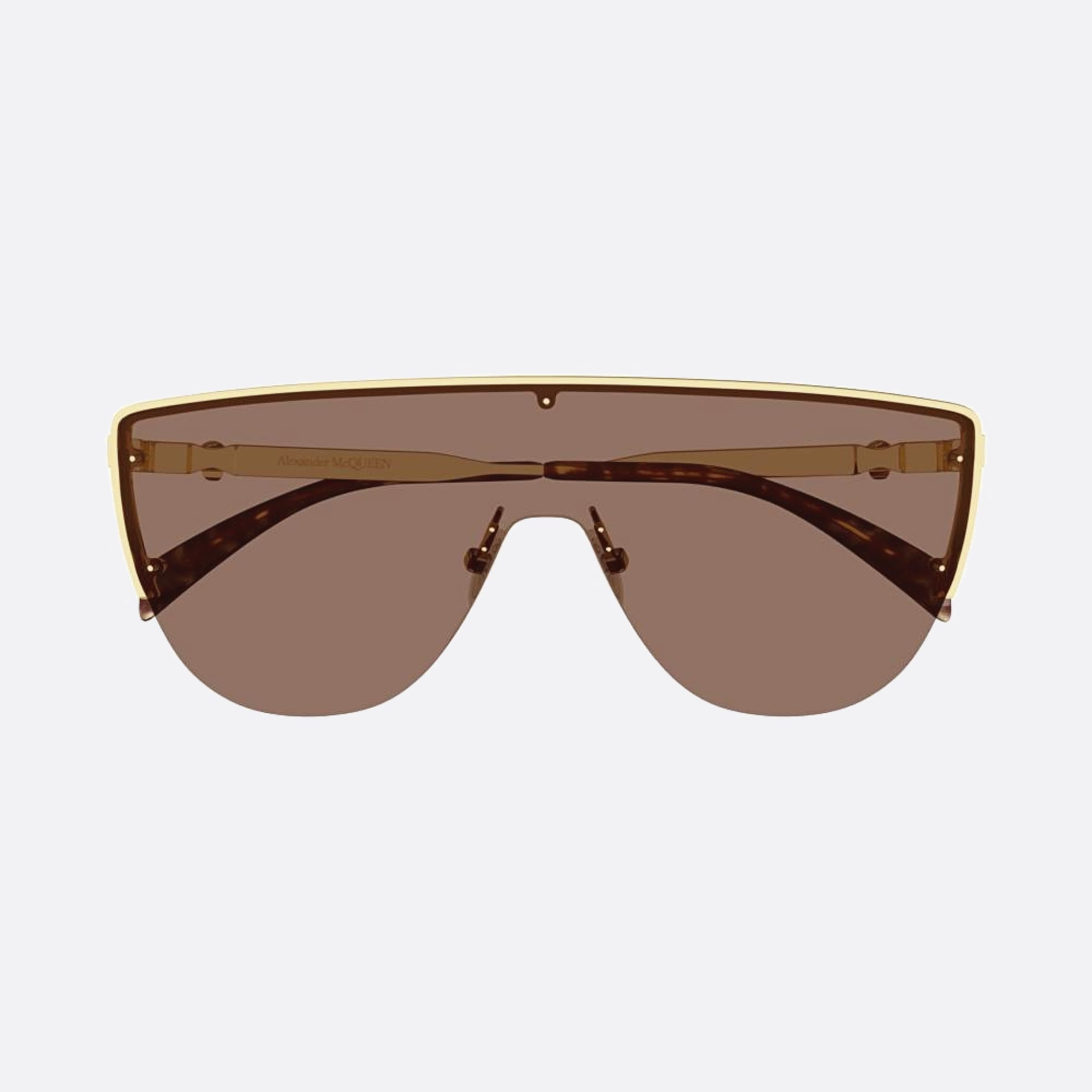 Alexander 99mm Mcqueen Gold Shield Man Sunglasses - Main View