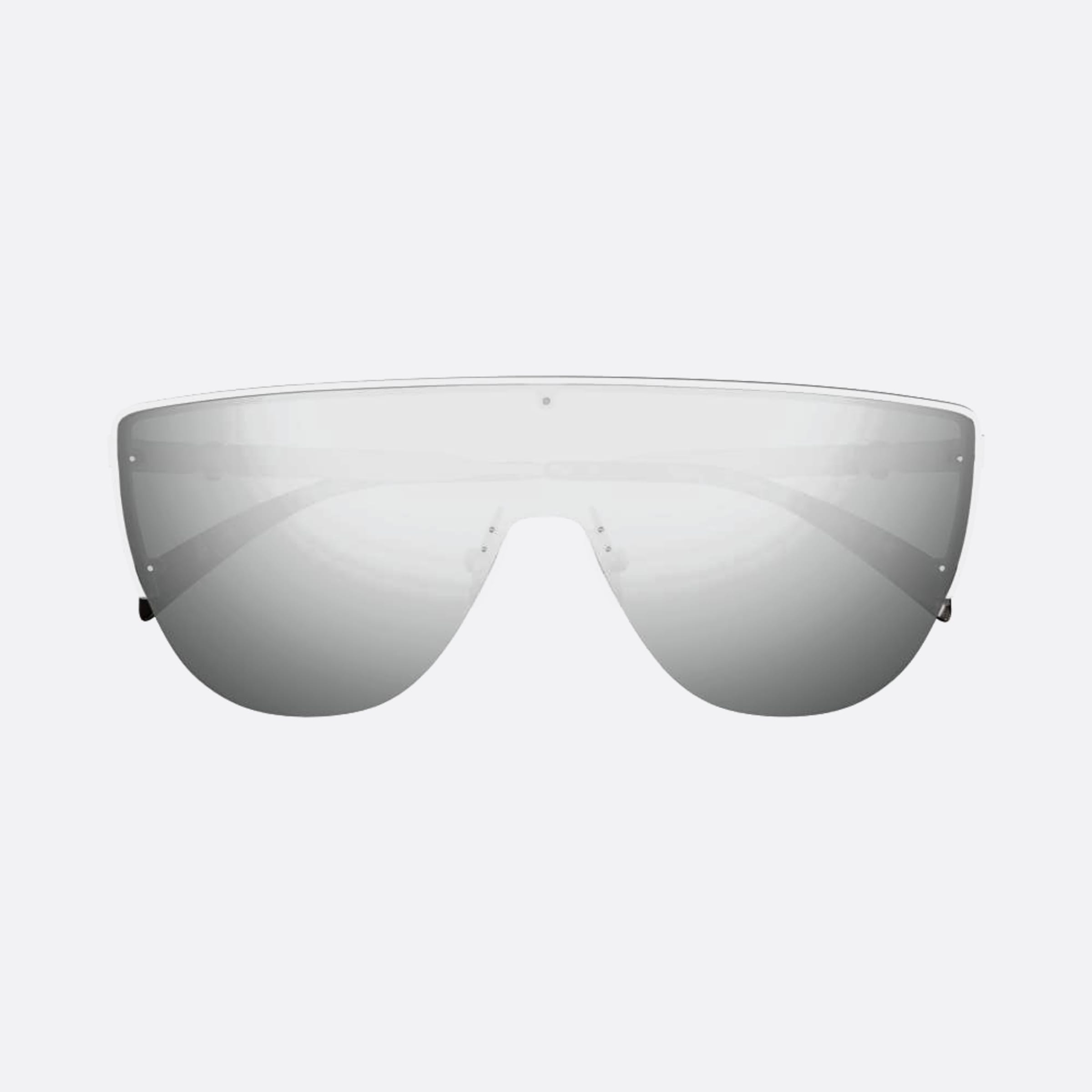 Alexander 99mm Mcqueen Sis Silver Shield Man Sunglasses - Main View