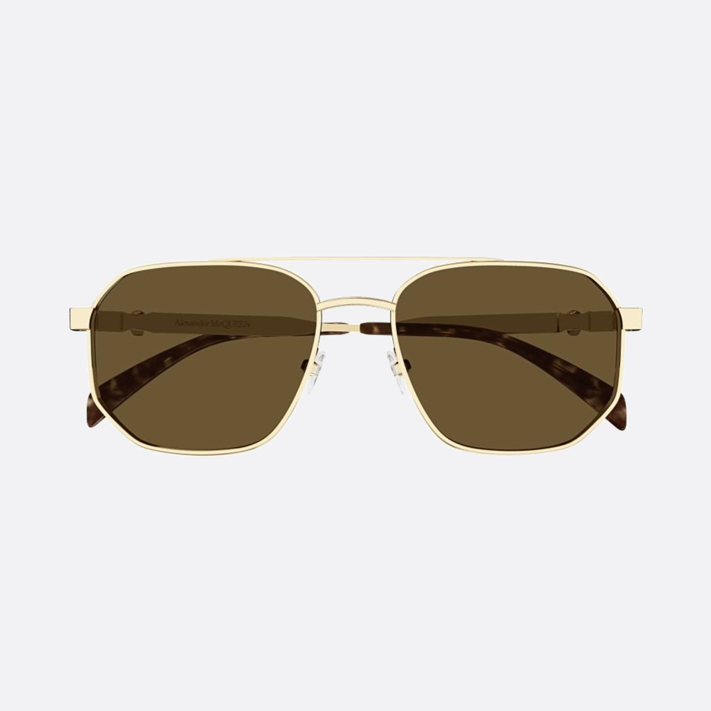 Alexander 58mm Mcqueen Gold Pilot Man Sunglasses - Main View