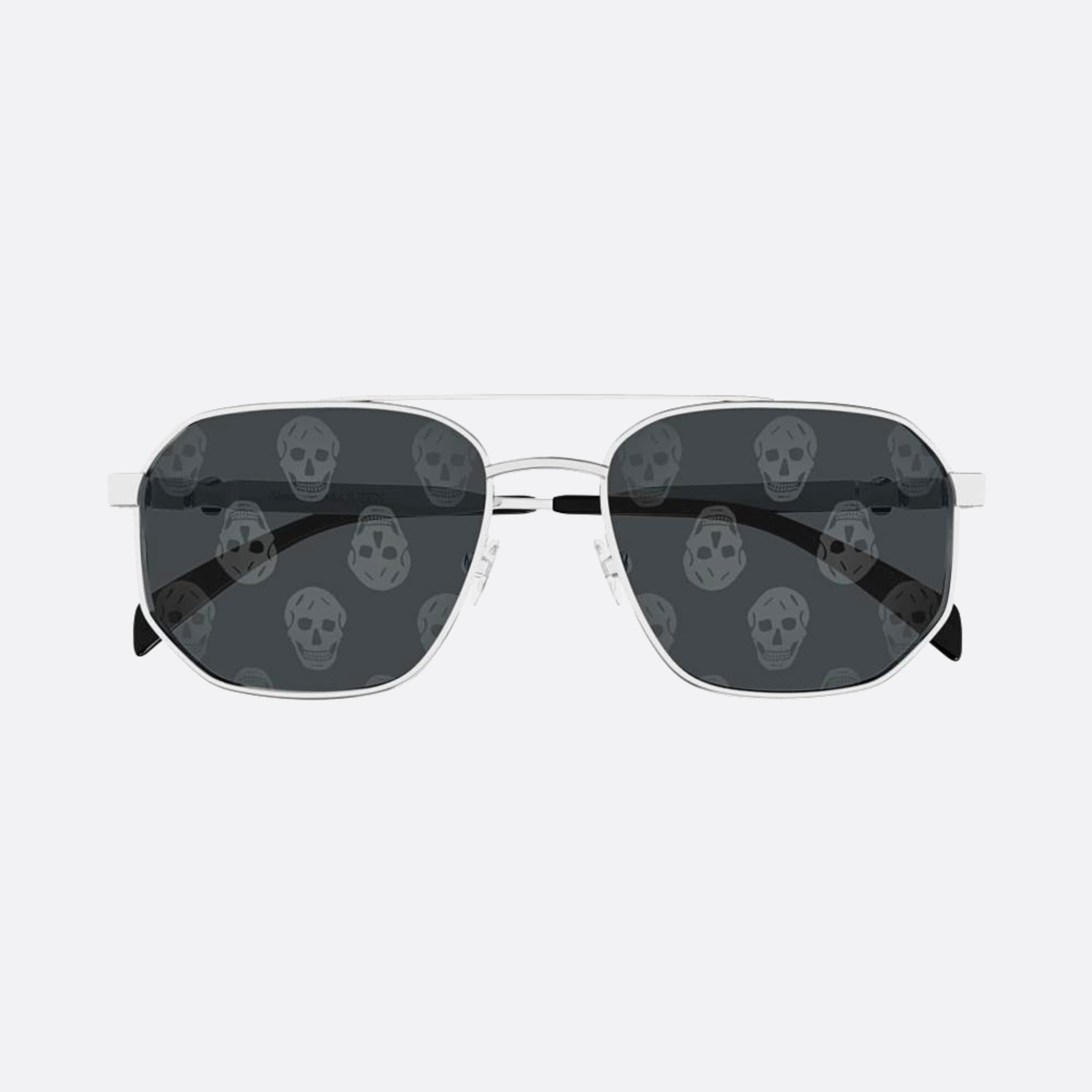 Alexander 58mm Mcqueen Sgr Silver Pilot Man Sunglasses - Main View