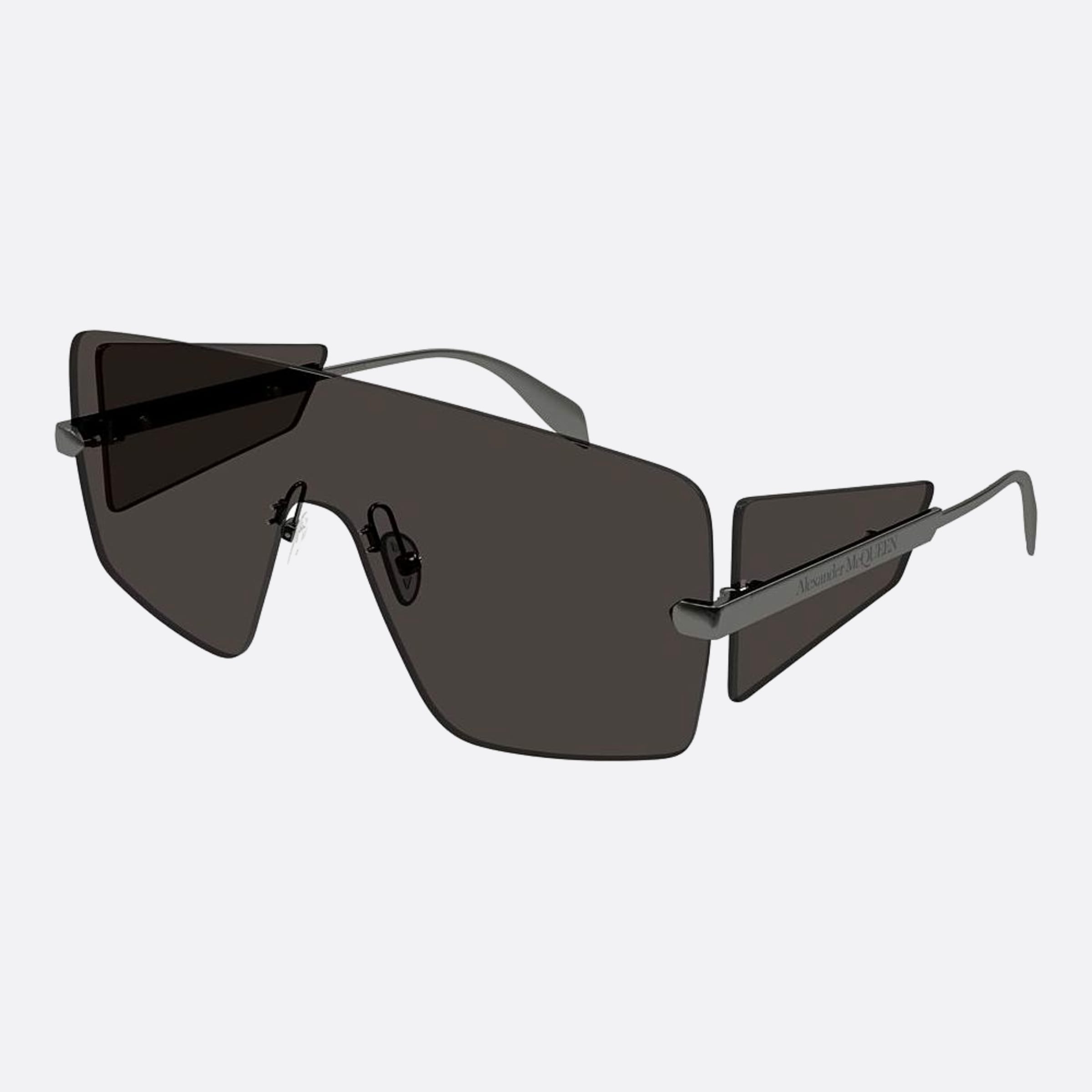 Alexander 99mm Mcqueen Black Shield Man Sunglasses - Side View