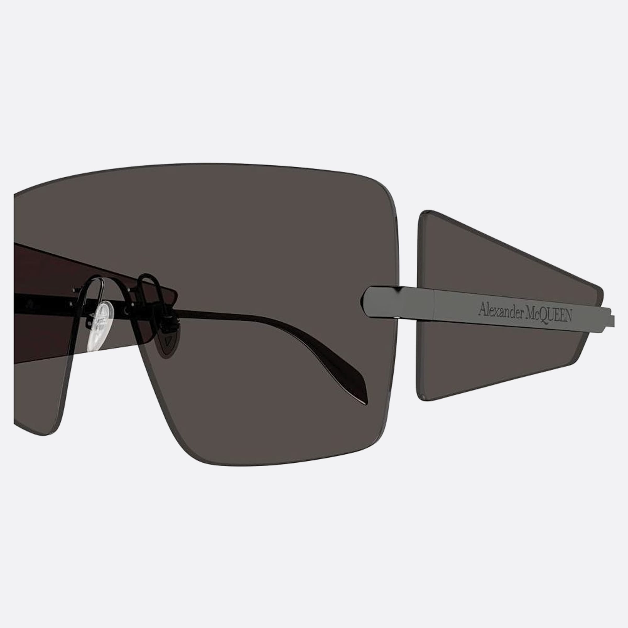Alexander 99mm Mcqueen Black Shield Man Sunglasses - Detail View