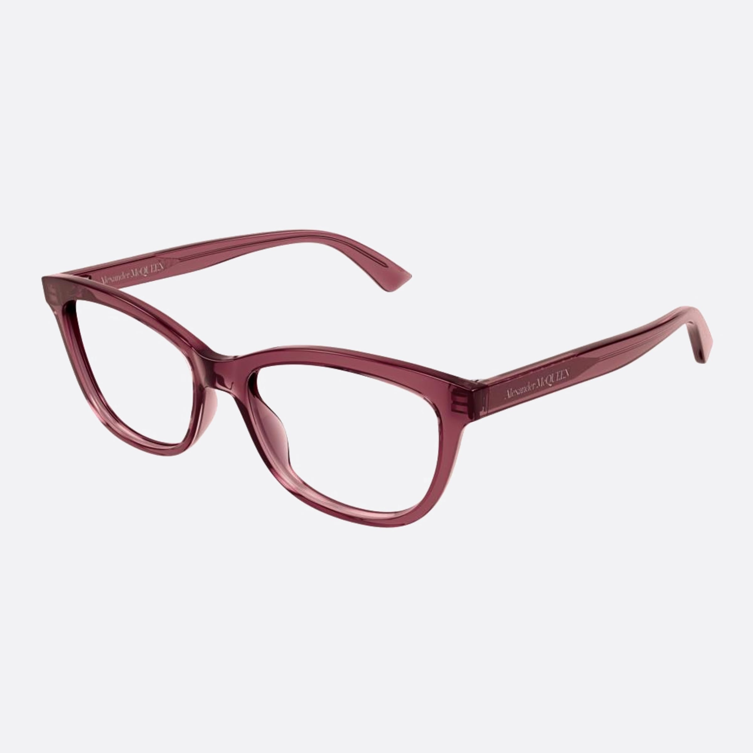 Alexander 53mm Mcqueen Red Squared Woman Eyeglasses - Side View