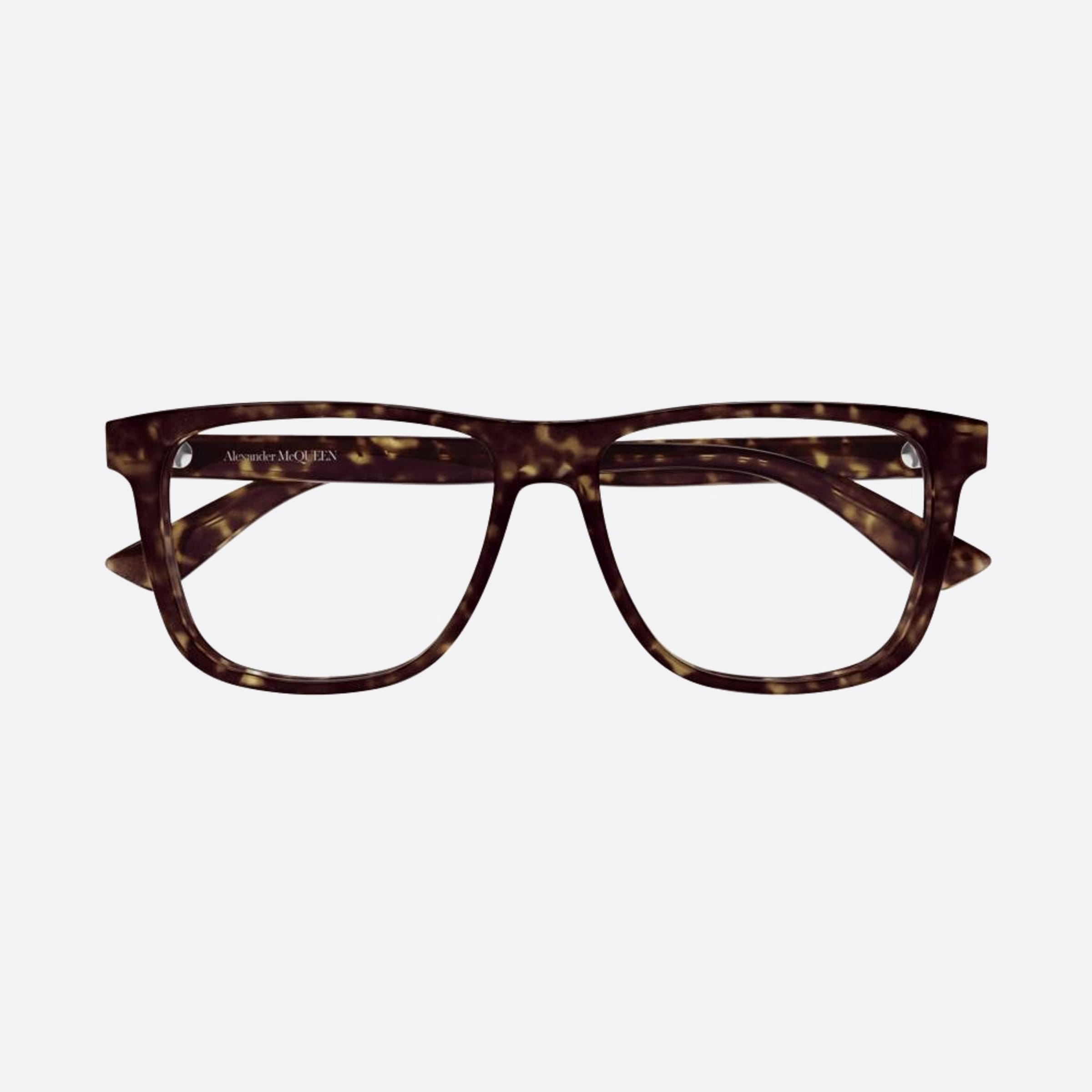 Alexander 56mm Mcqueen Havana Squared Man Eyeglasses - Main View