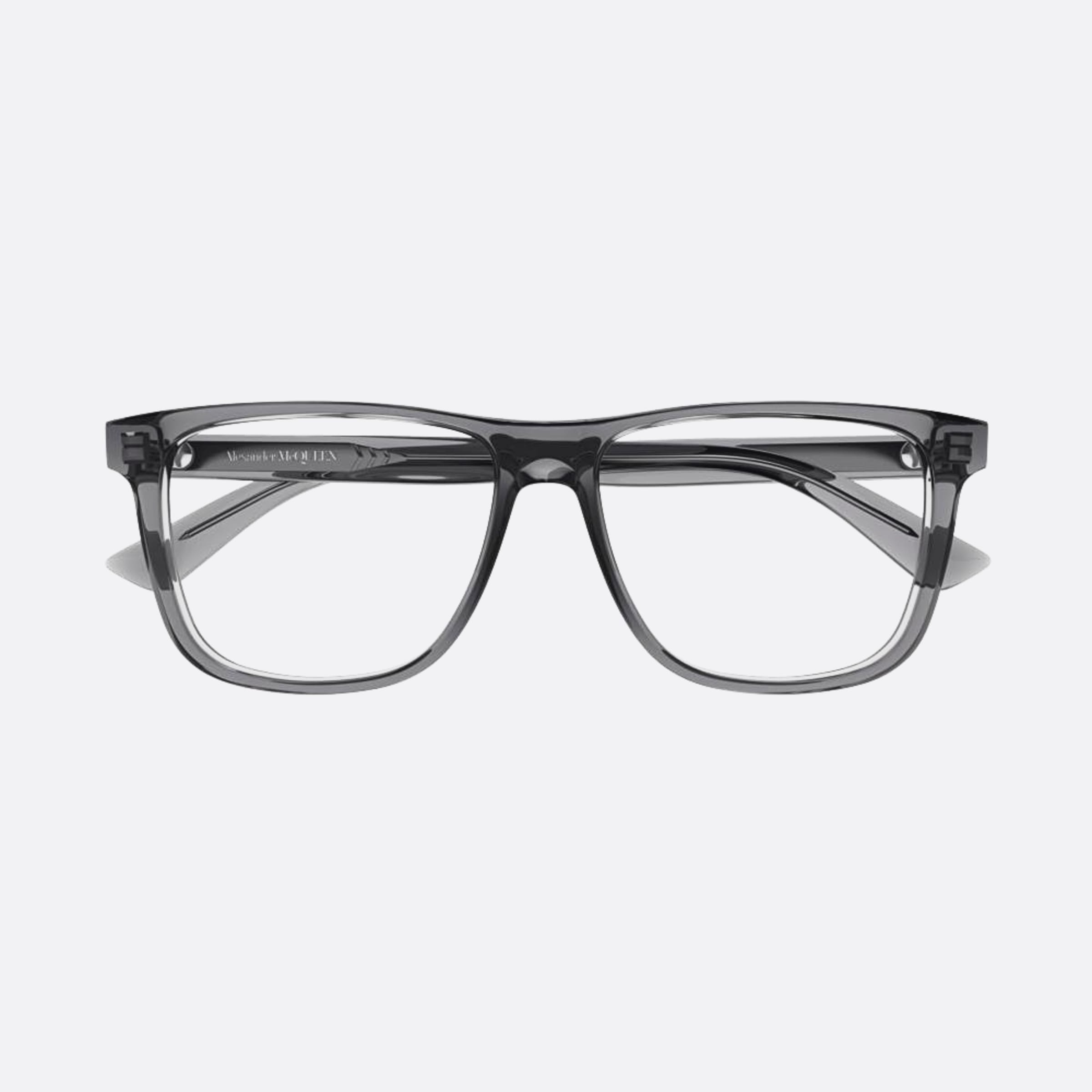 Alexander 56mm Mcqueen Grey Squared Man Eyeglasses - Main View