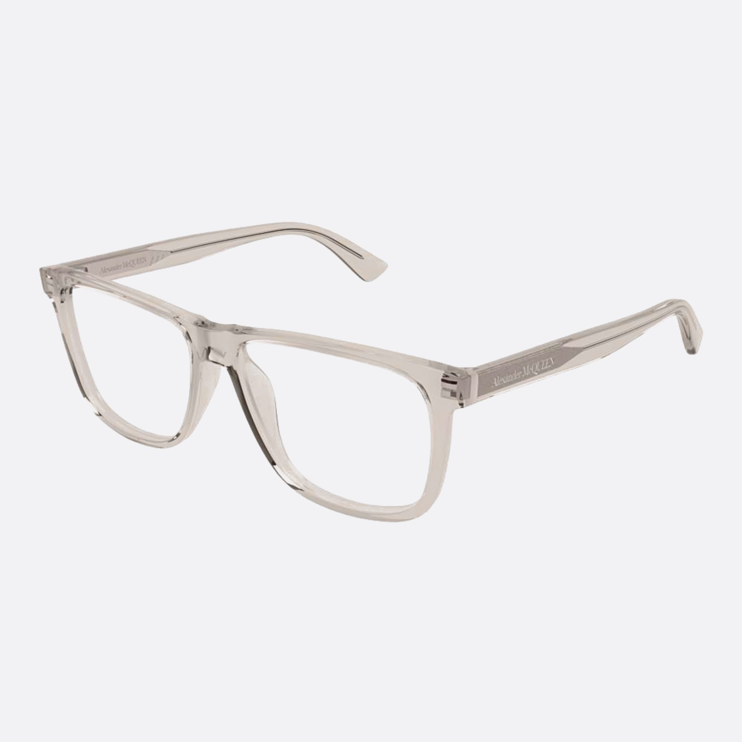 Alexander 56mm Mcqueen Transparent Squared Man Eyeglasses - Side View