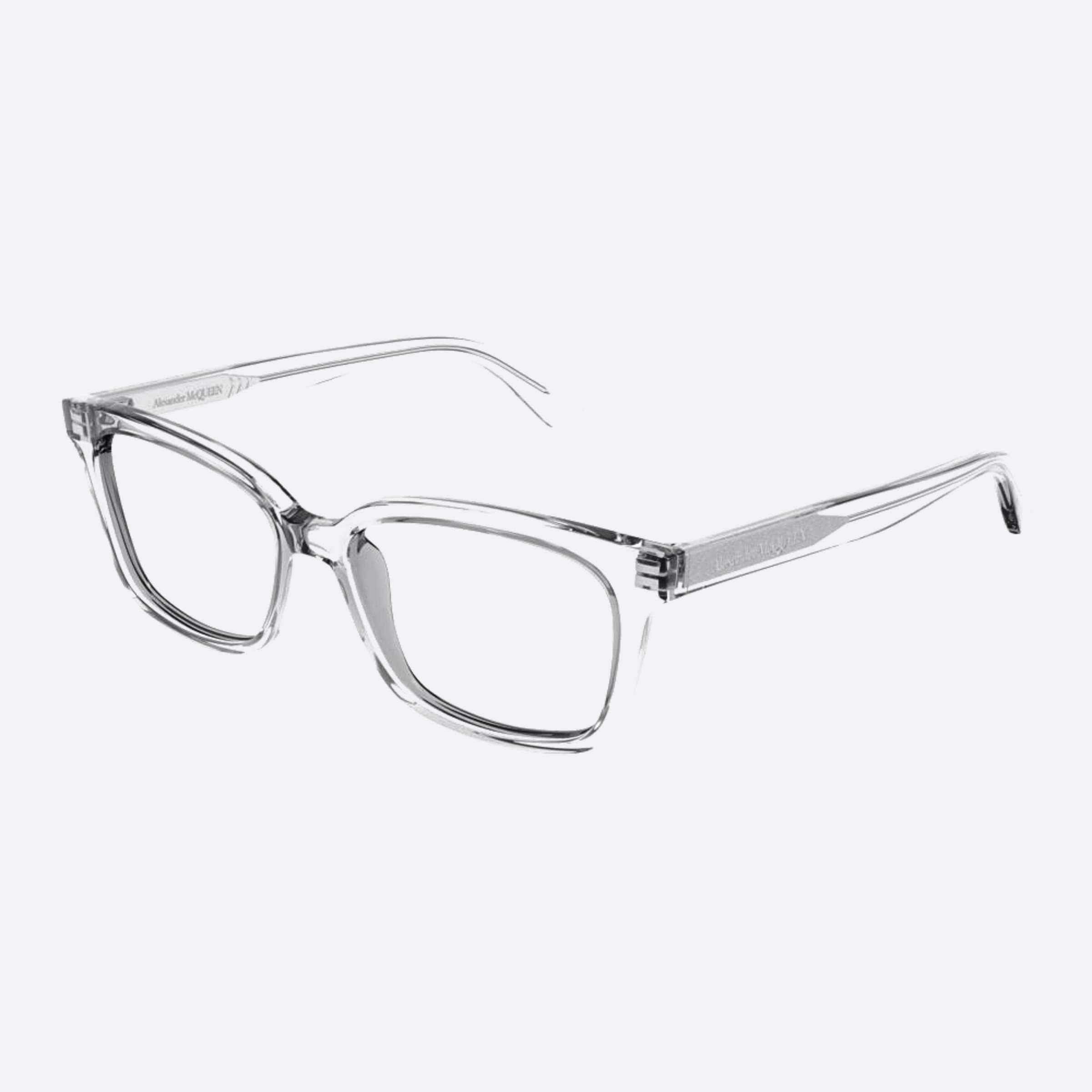 Alexander 52mm Mcqueen Transparent Squared Woman Eyeglasses - Side View