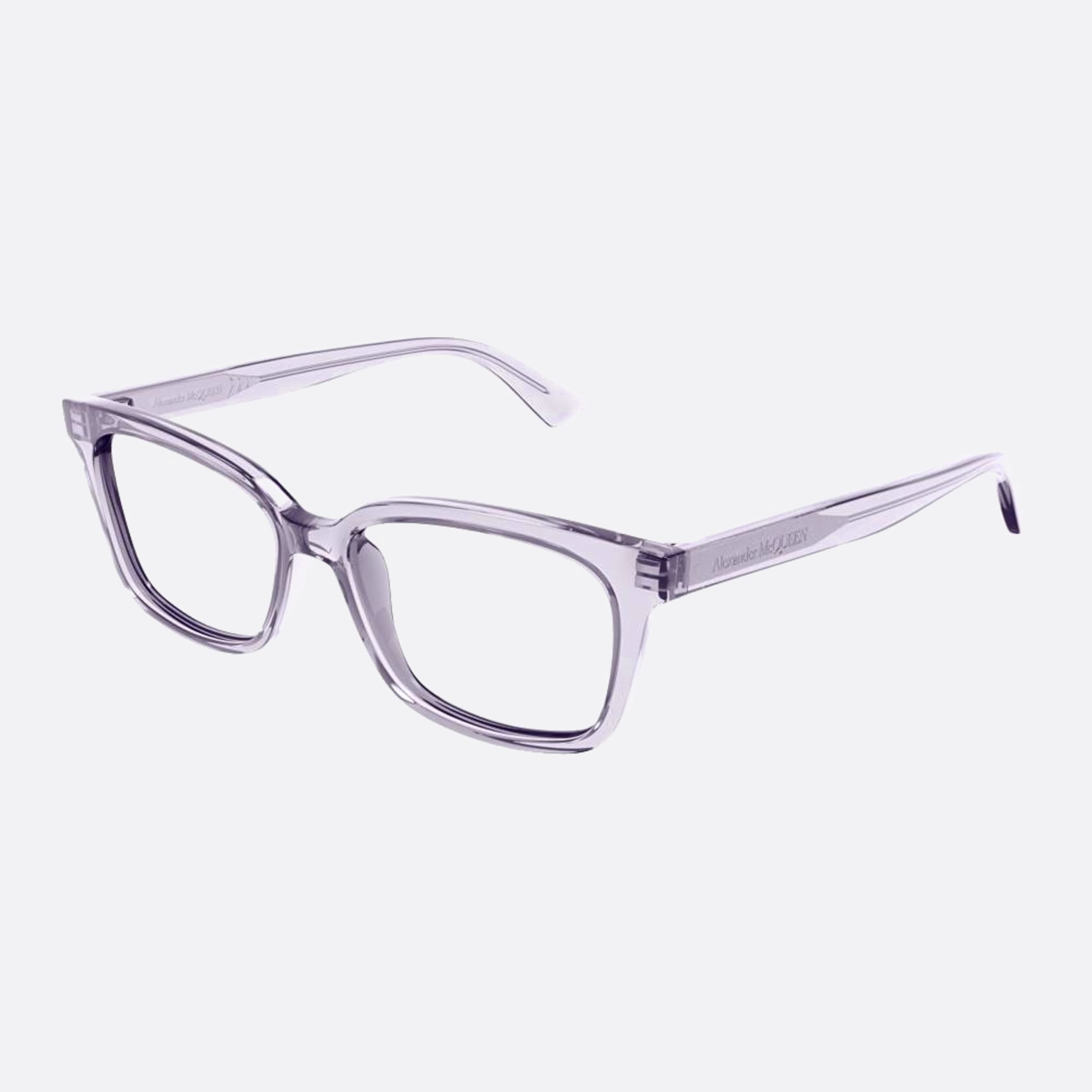 Alexander 52mm Mcqueen Violet Squared Woman Eyeglasses - Side View