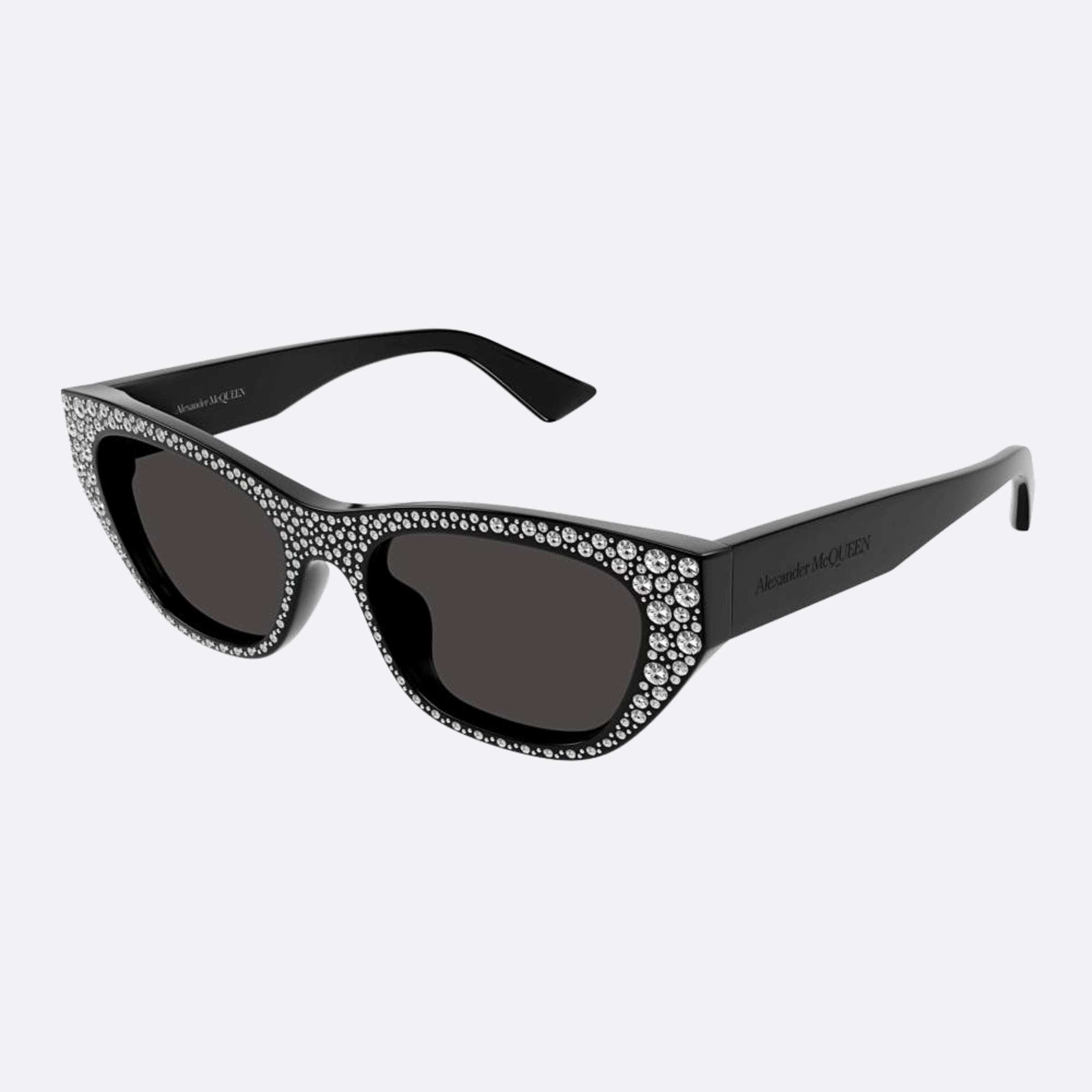 Alexander 54mm Mcqueen Black Cat Eye Woman Sunglasses - Side View