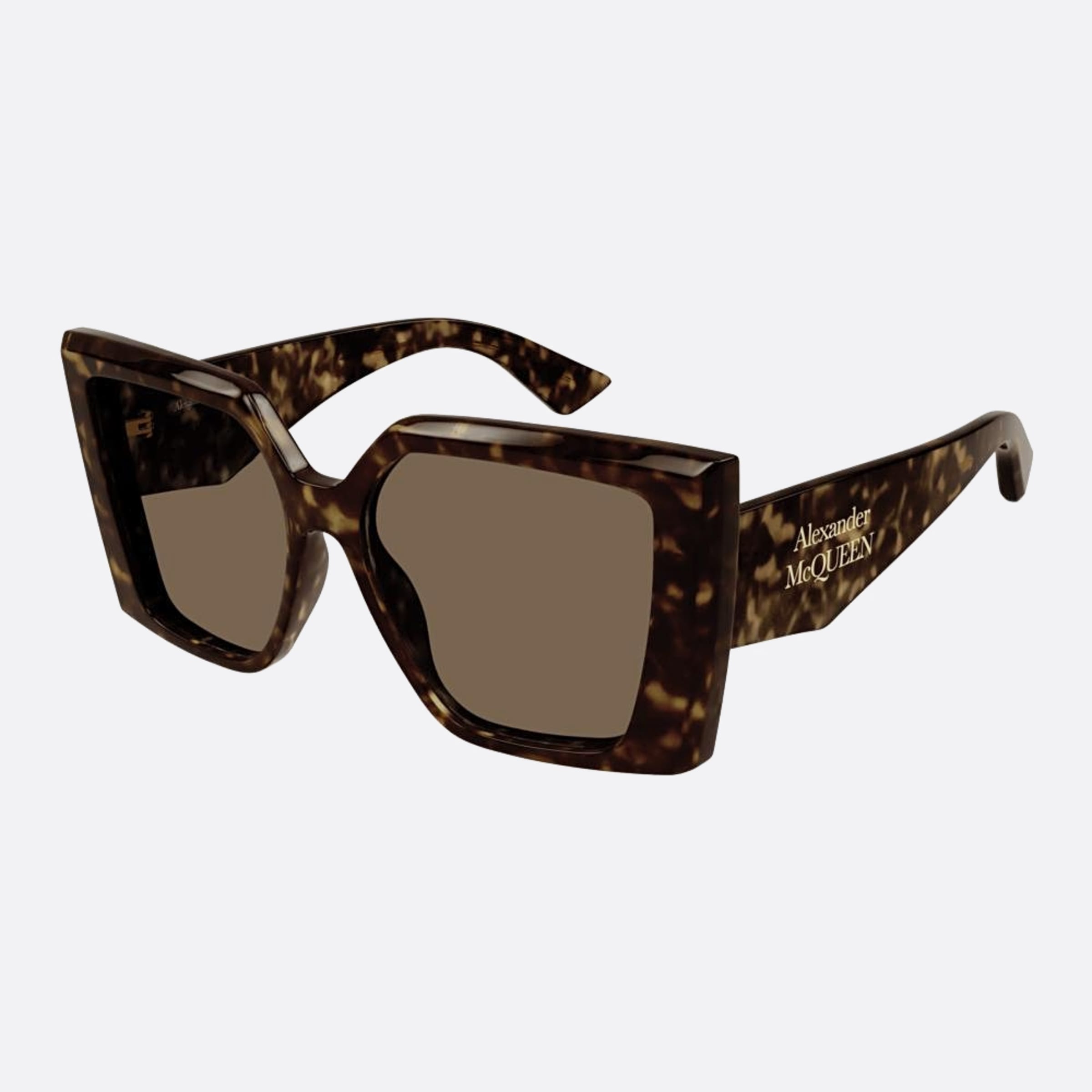 Alexander 56mm Mcqueen Havana Butterfly Woman Sunglasses - Side View