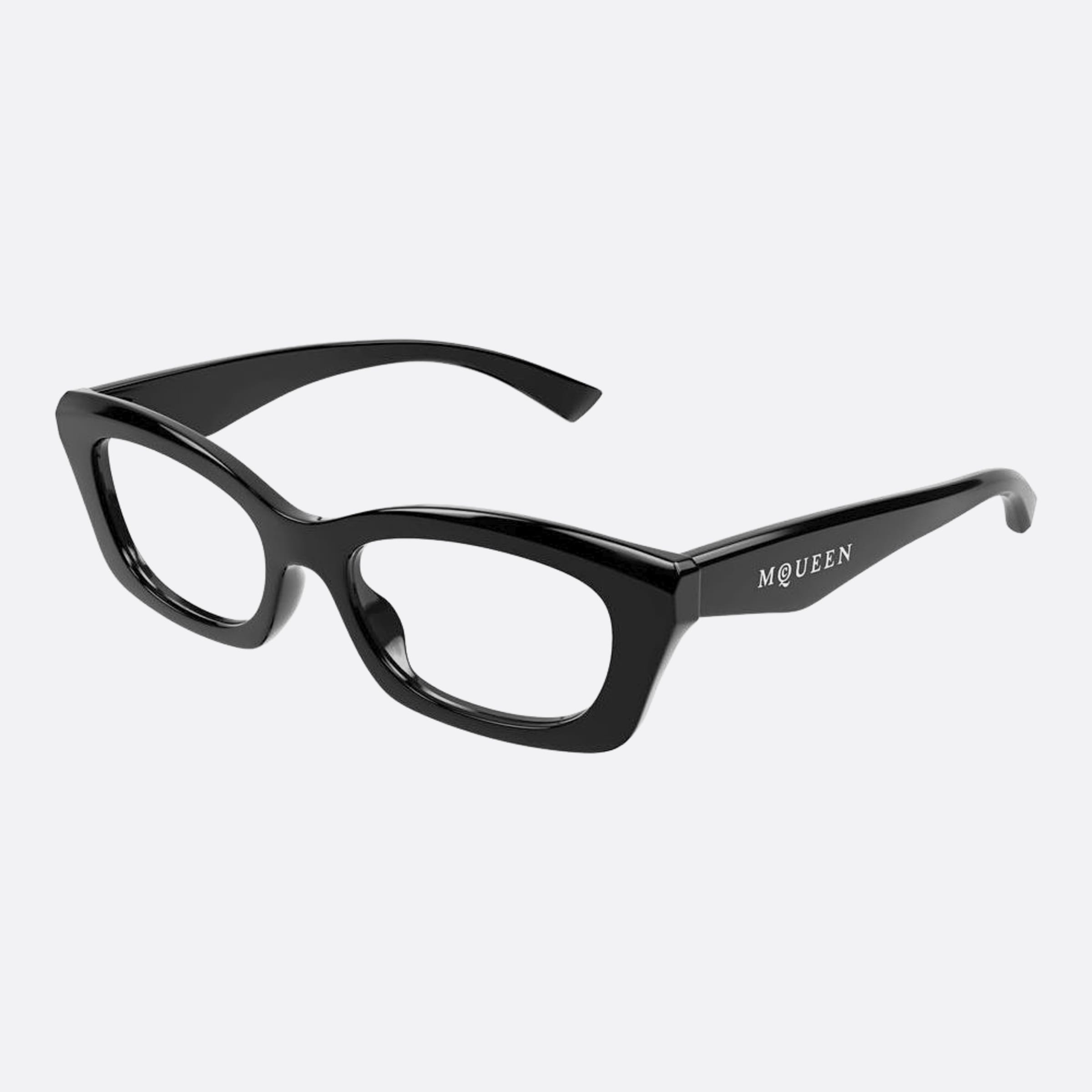 Alexander 52mm Mcqueen Black Rectangle Woman Eyeglasses - Side View
