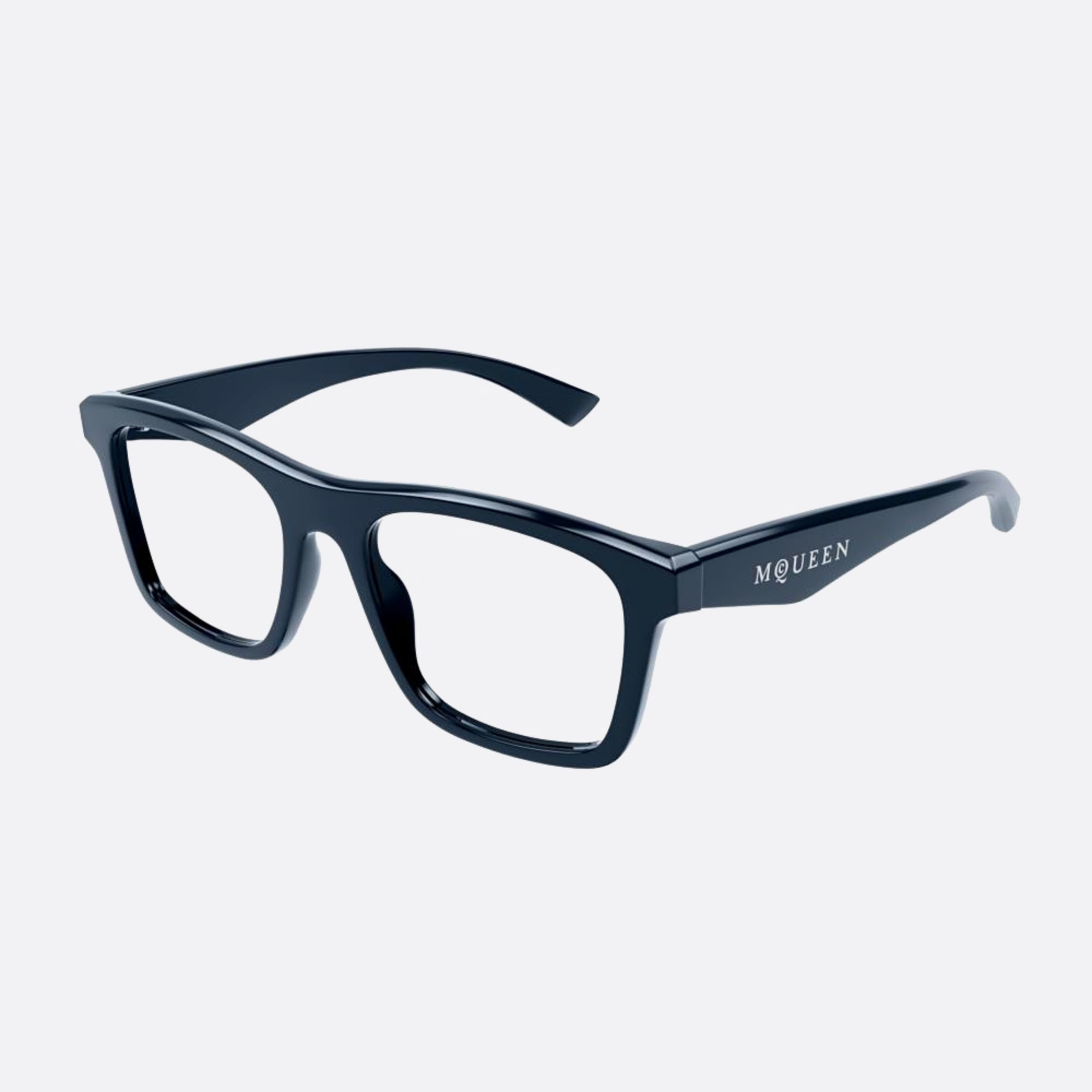 Alexander 56mm Mcqueen Blue Squared Unisex Eyeglasses - Side View