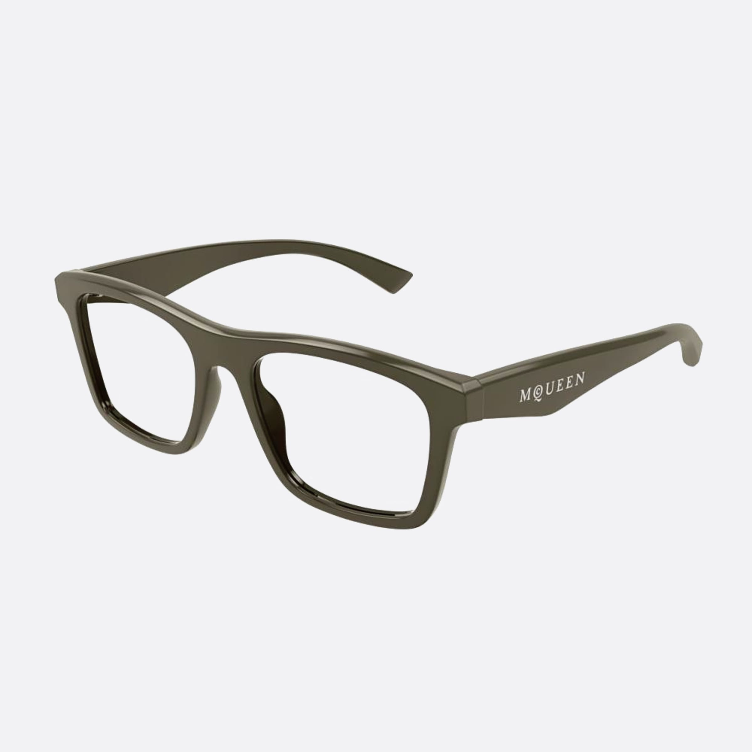 Alexander 56mm Mcqueen Brown Squared Unisex Eyeglasses - Side View