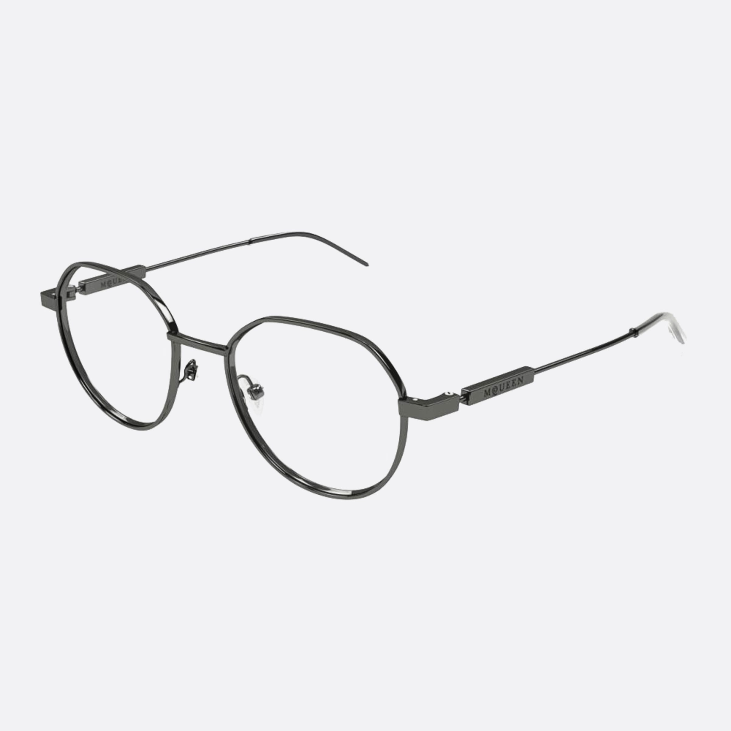 Alexander 50mm Mcqueen Black Round Unisex Eyeglasses - Side View