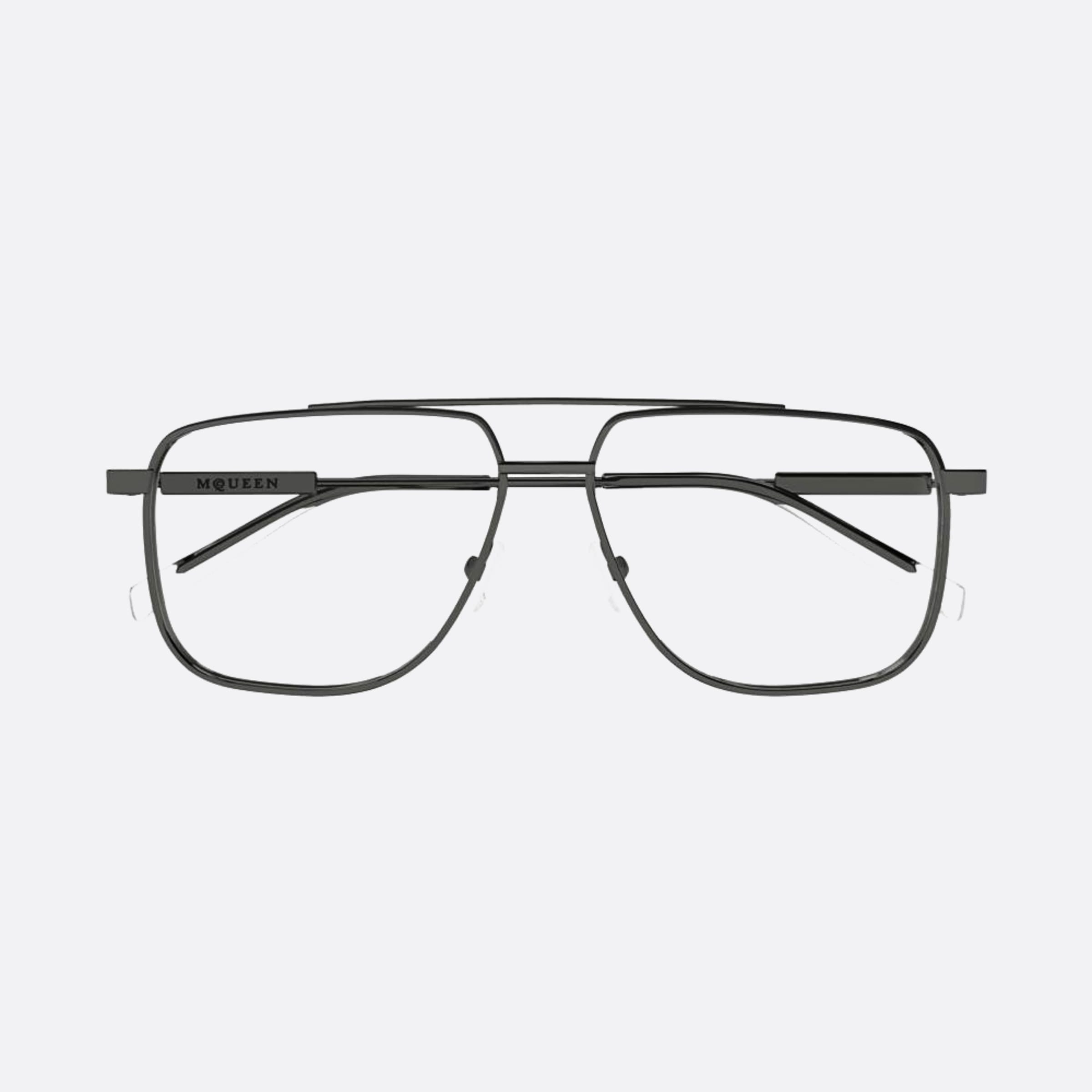 Alexander 57mm Mcqueen Black Squared Unisex Eyeglasses - Main View