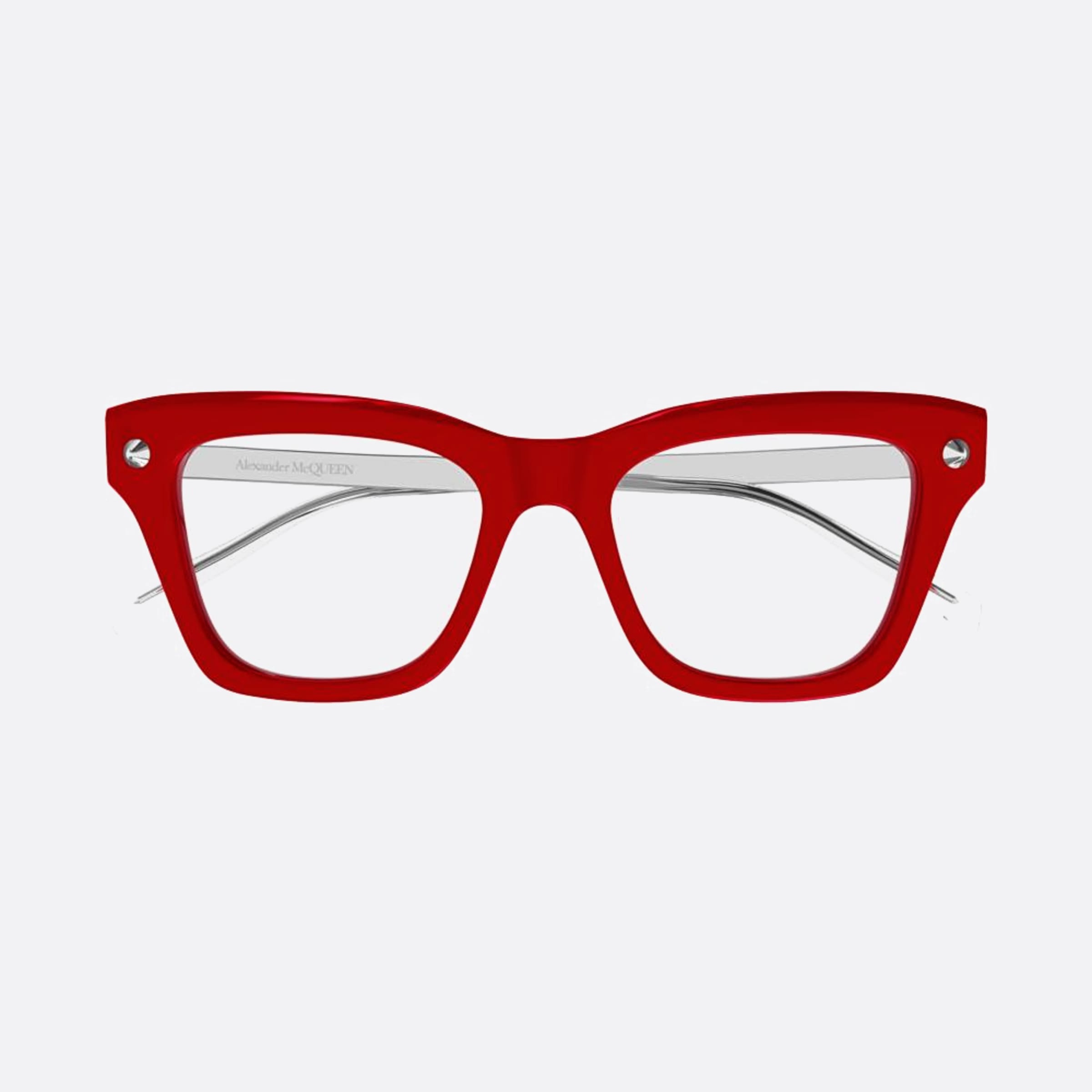 Alexander 50mm Mcqueen Red Squared Women Eyeglasses - Main View
