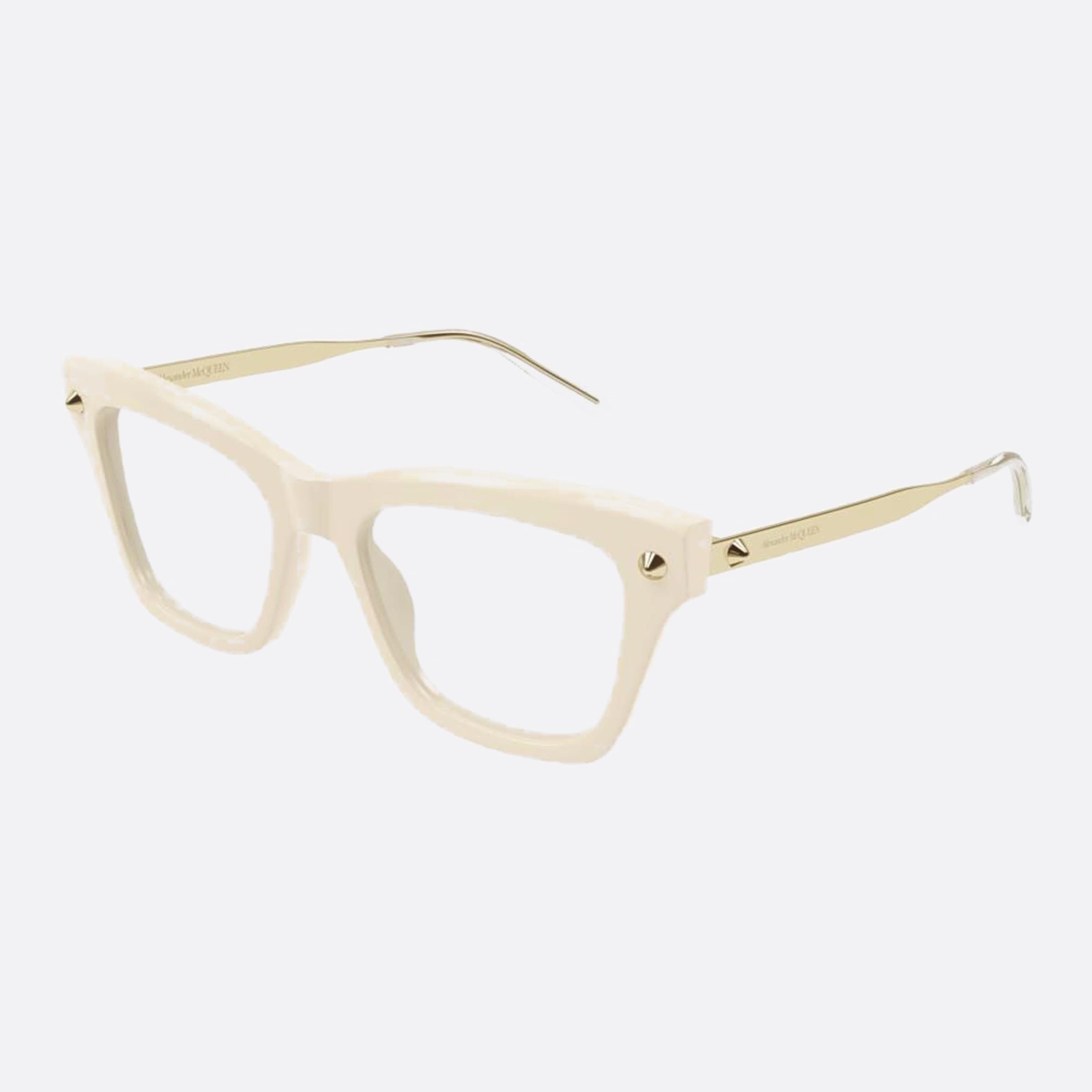 Alexander 52mm Mcqueen White Squared Woman Eyeglasses - Side View