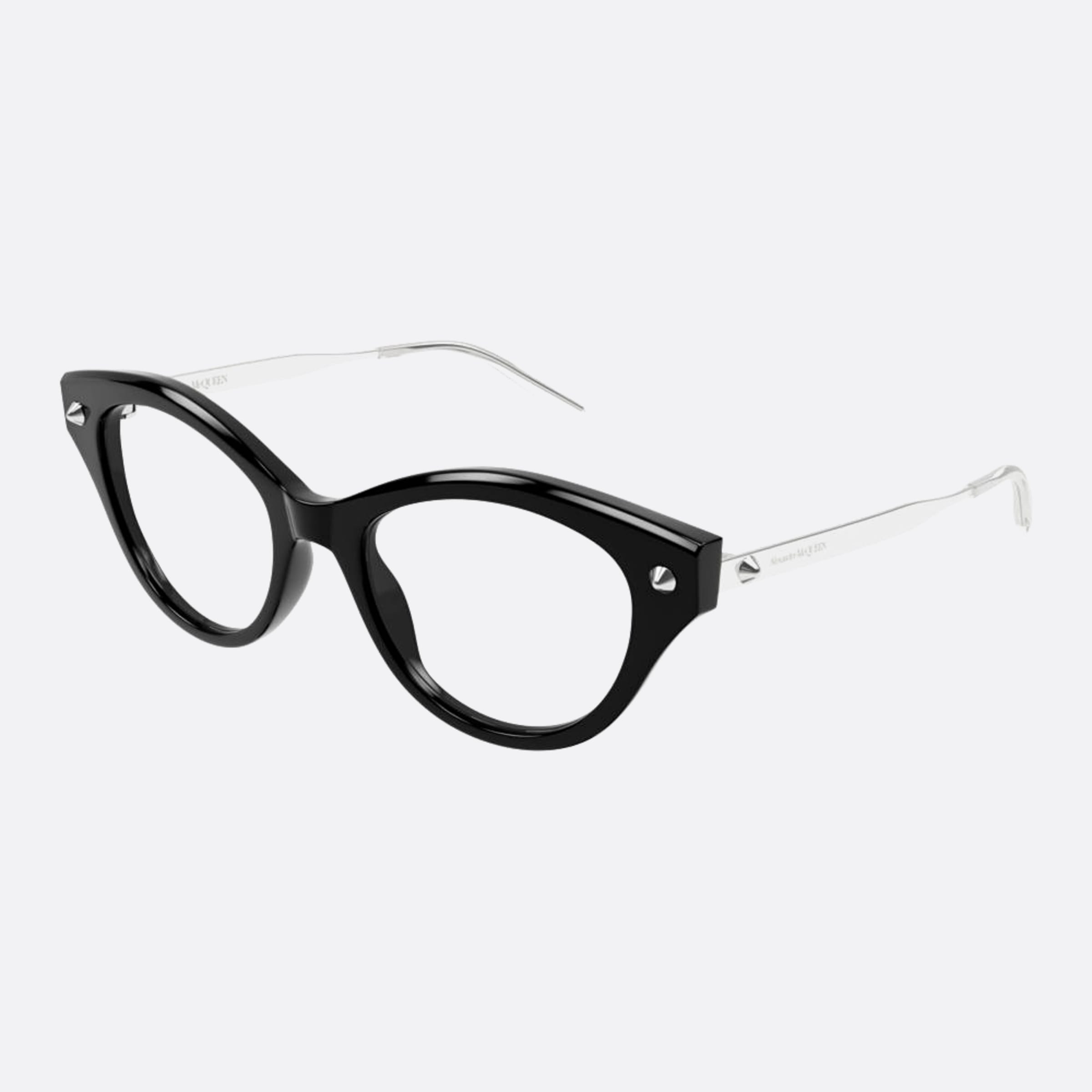 Alexander 52mm Mcqueen Black Squared Woman Eyeglasses - Side View