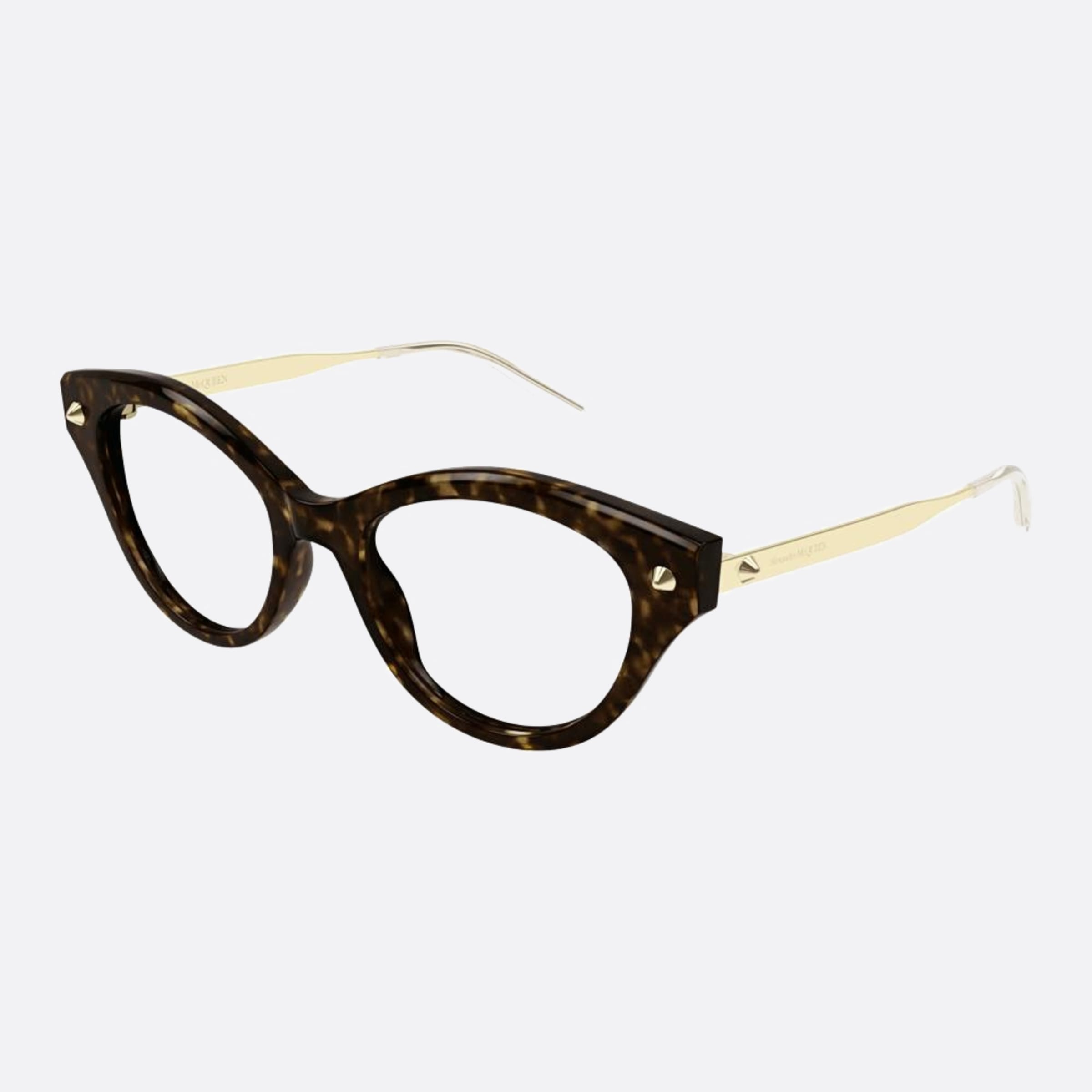 Alexander 52mm Mcqueen Brown Squared Woman Eyeglasses - Side View