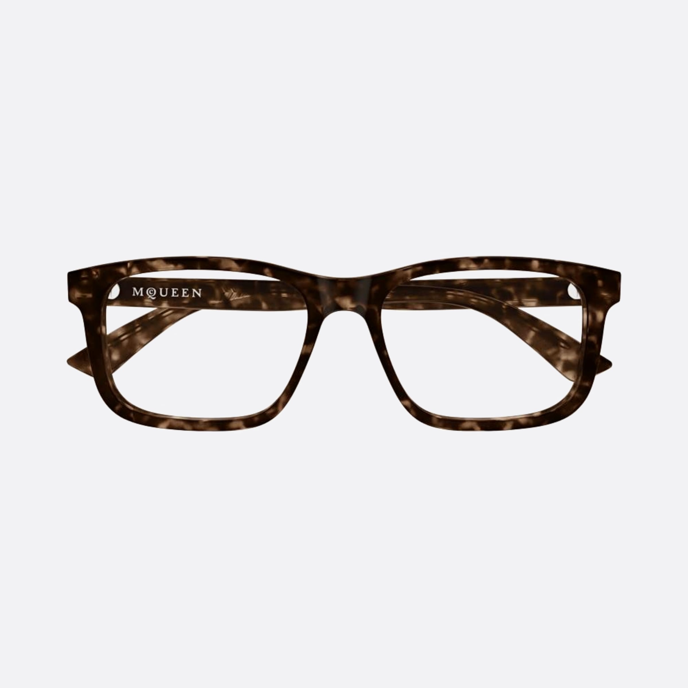 Alexander 57mm Mcqueen Brown Squared Man Eyeglasses - Main View