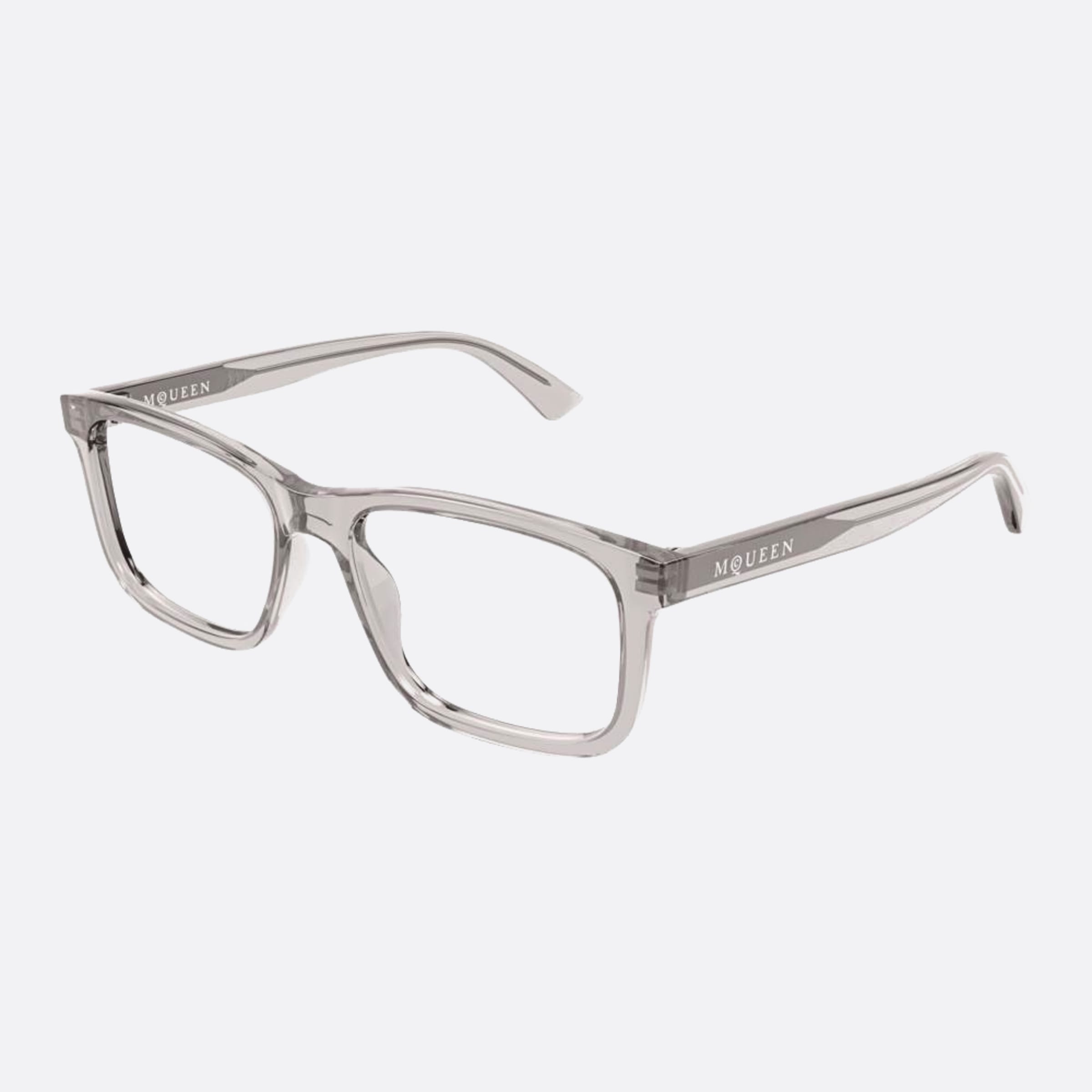 Alexander 57mm Mcqueen Grey Squared Man Eyeglasses - Side View
